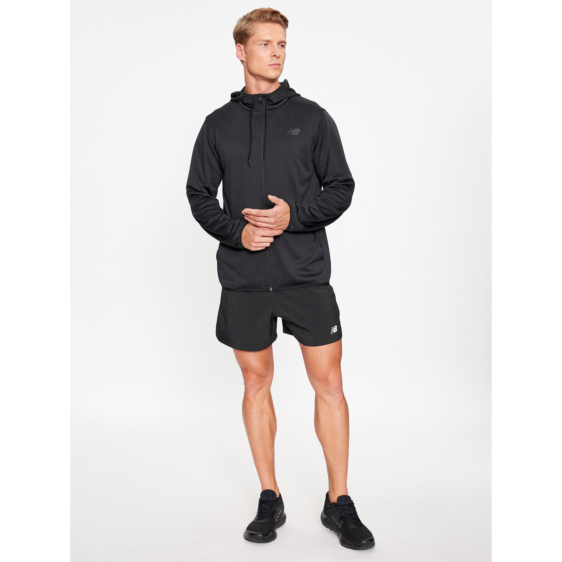 New Balance Суитшърт Tenacity Knit Training Hoodie MJ33122 Черен Regular Fit - Pepit.bg