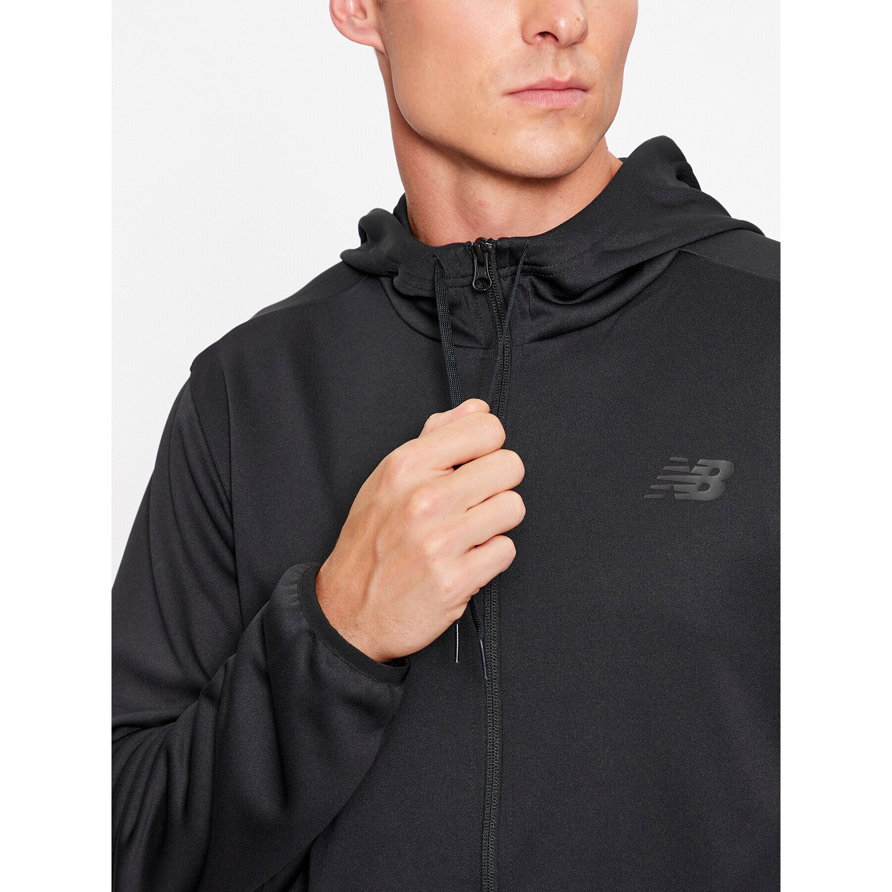 New Balance Суитшърт Tenacity Knit Training Hoodie MJ33122 Черен Regular Fit - Pepit.bg