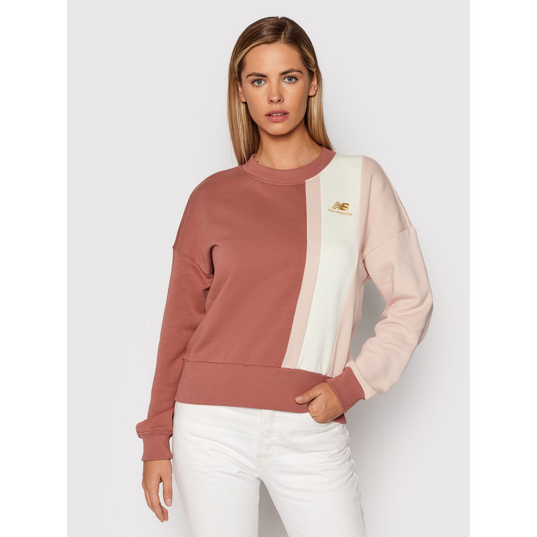 New Balance Суитшърт WT13500 Розов Oversize - Pepit.bg