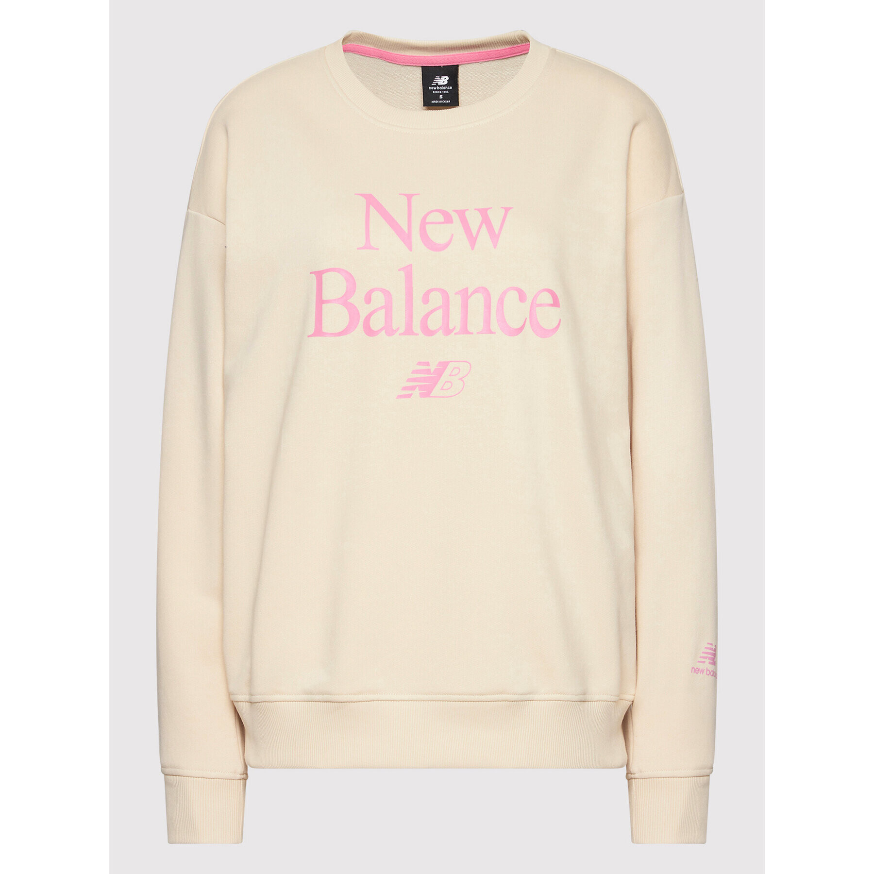 New Balance Суитшърт WT21508 Бежов Oversized - Pepit.bg
