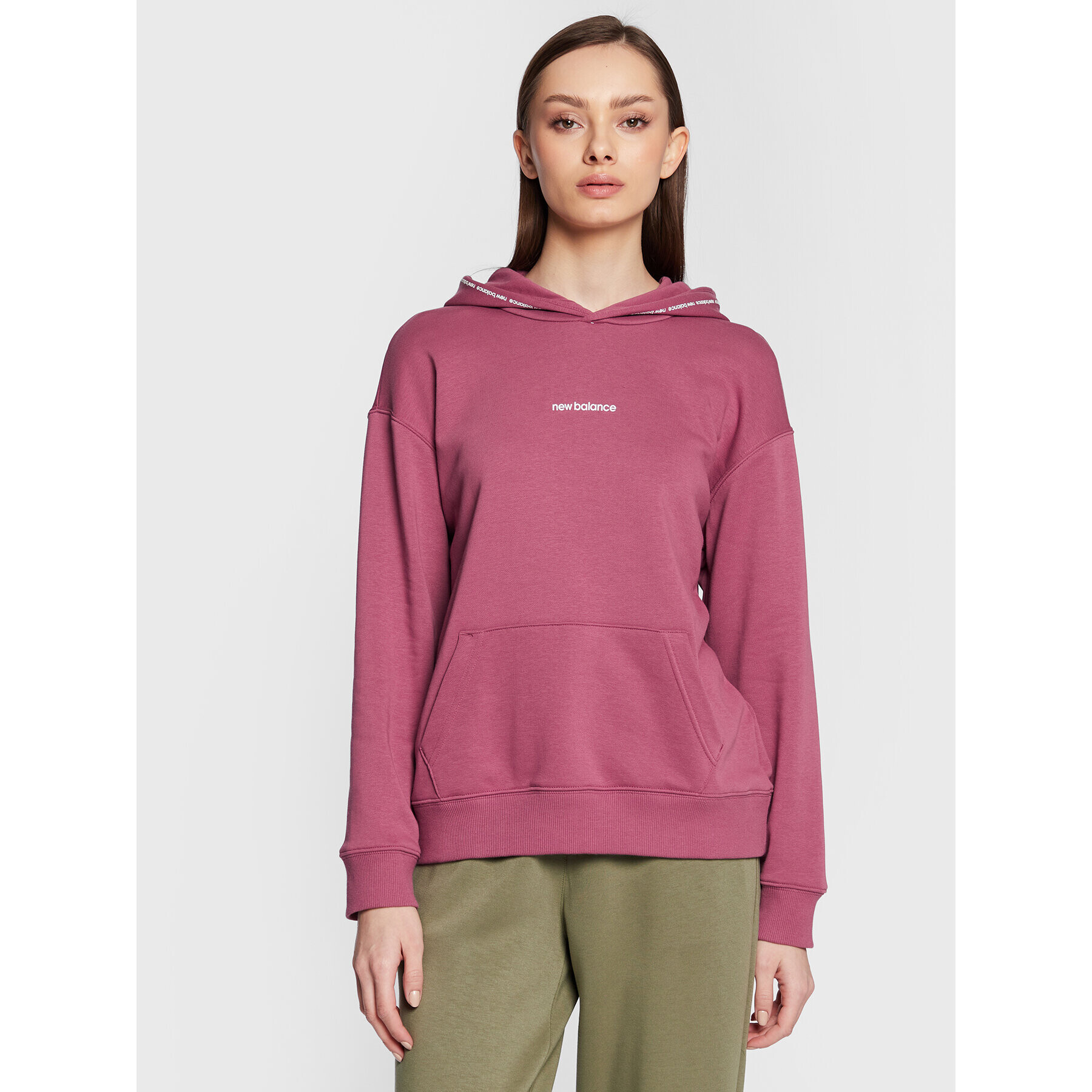 New Balance Суитшърт WT23516 Розов Oversize - Pepit.bg