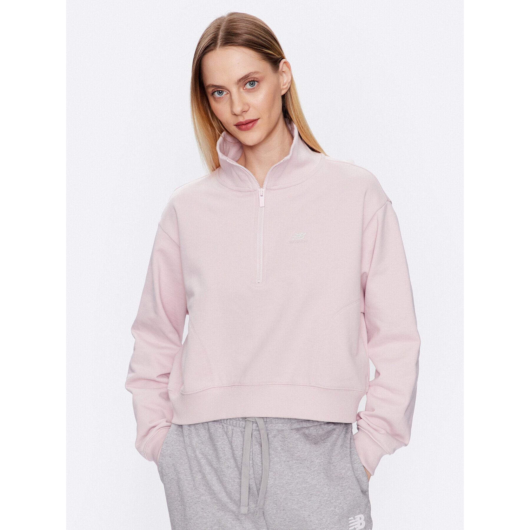 New Balance Суитшърт WT31501 Розов Oversize - Pepit.bg
