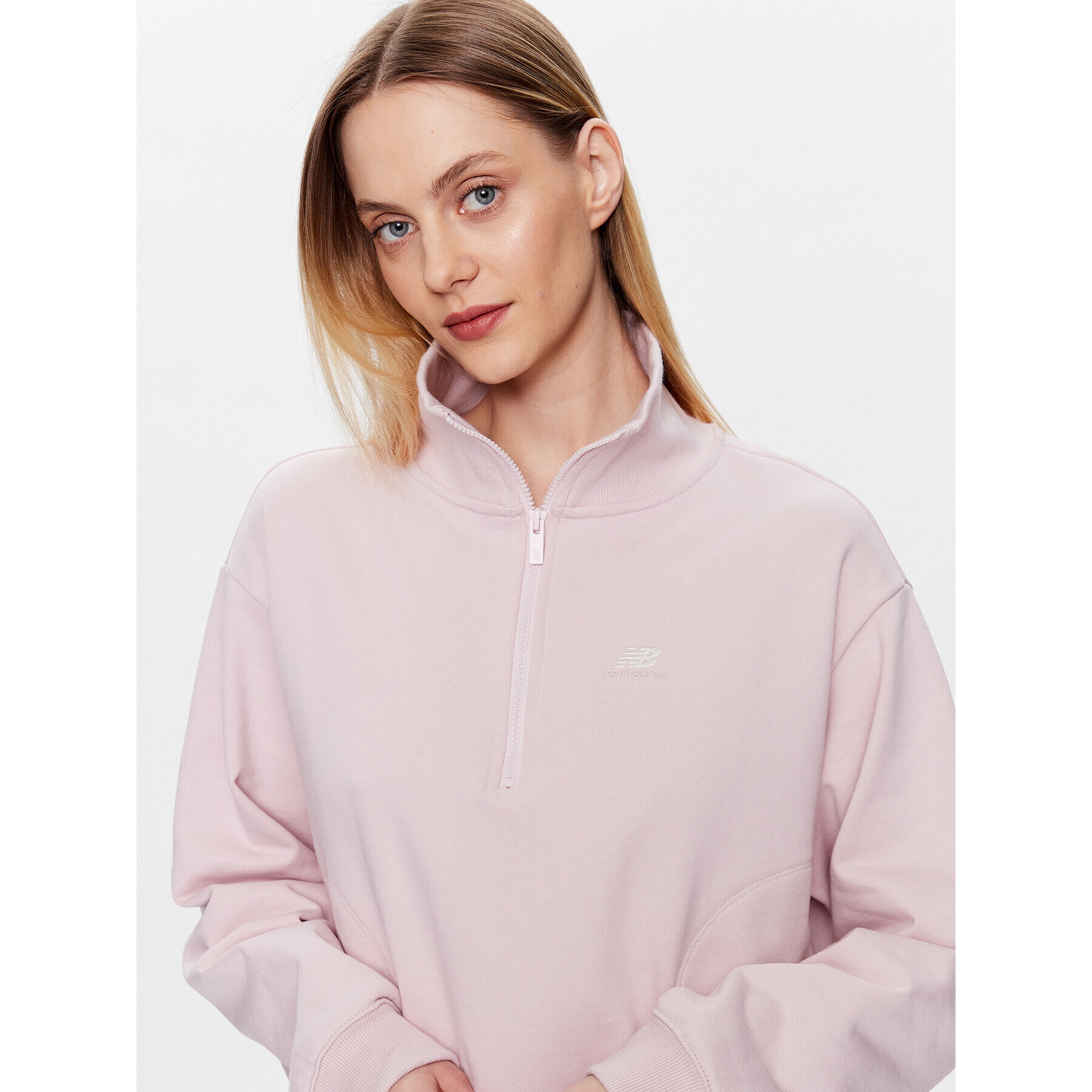 New Balance Суитшърт WT31501 Розов Oversize - Pepit.bg
