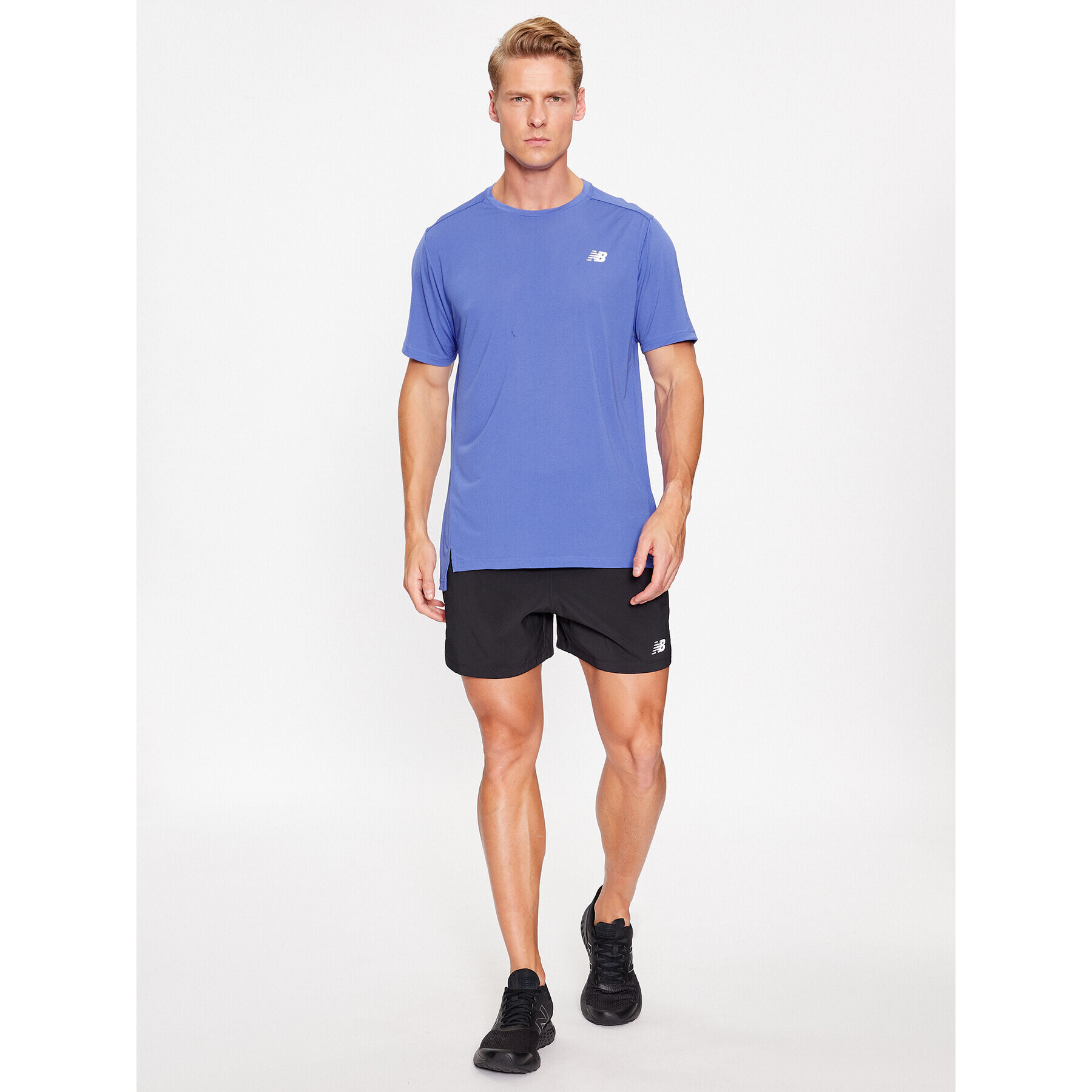 New Balance Тишърт Accelerate Short Sleeve MT23222 Син Regular Fit - Pepit.bg