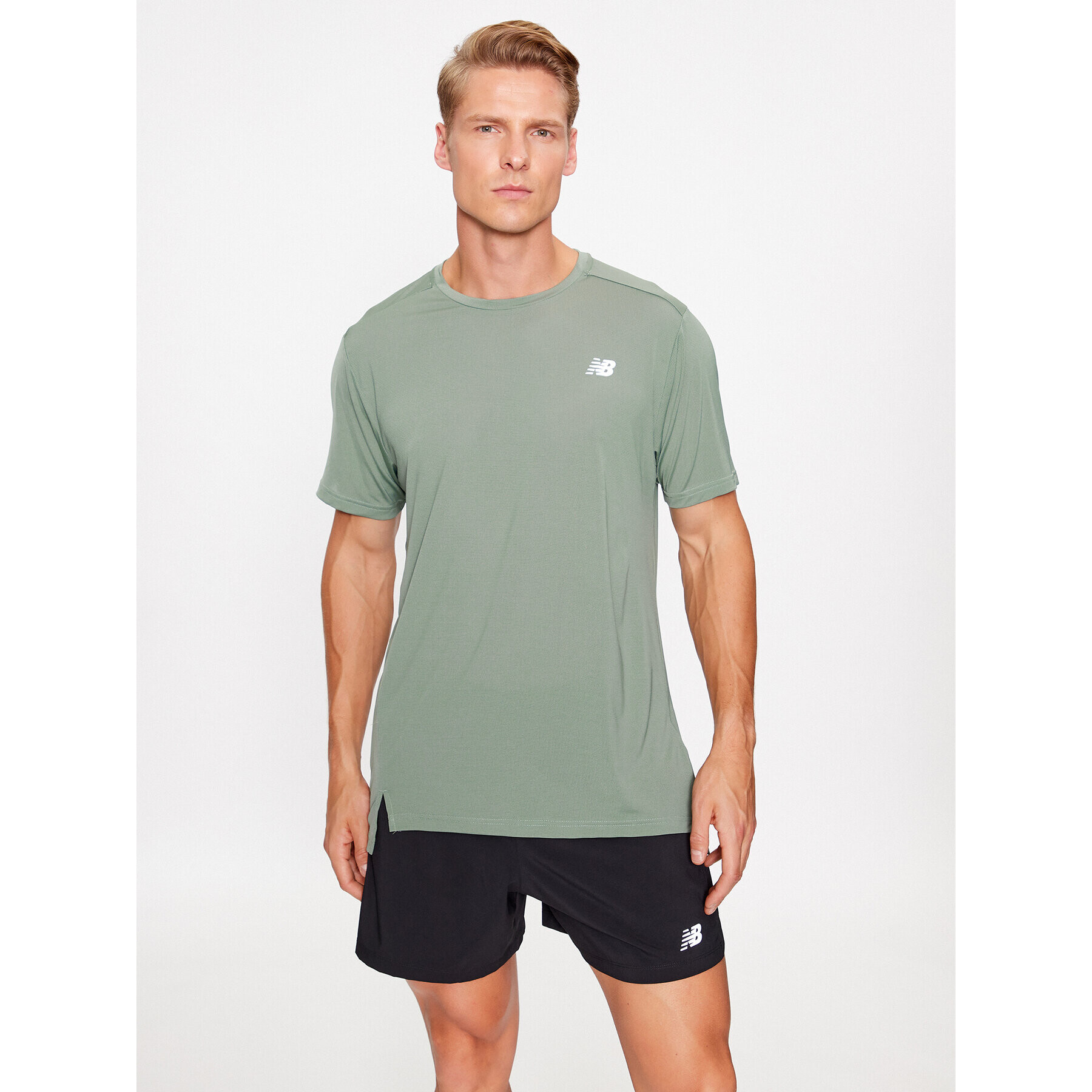 New Balance Тишърт Accelerate Short Sleeve MT23222 Зелен Regular Fit - Pepit.bg