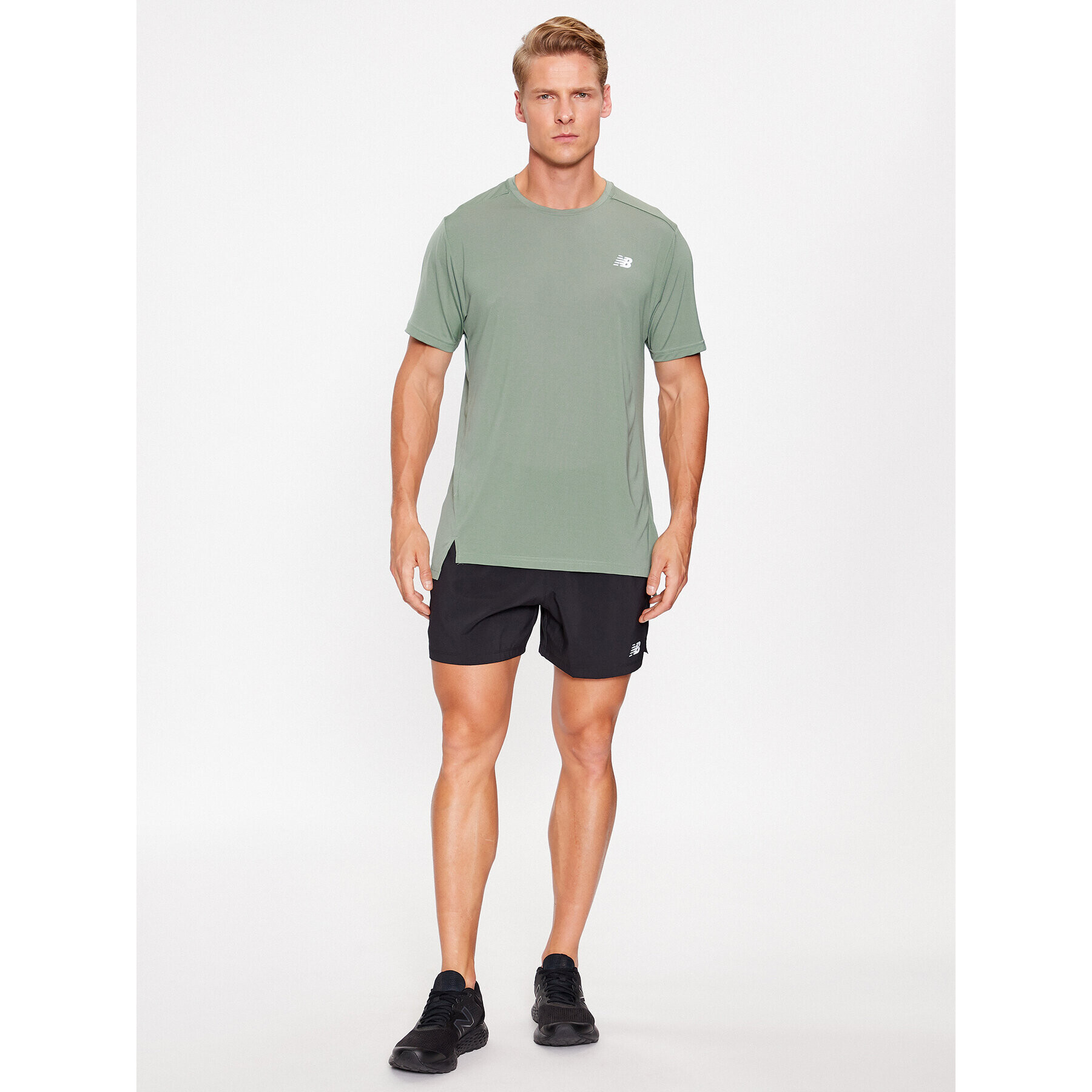 New Balance Тишърт Accelerate Short Sleeve MT23222 Зелен Regular Fit - Pepit.bg