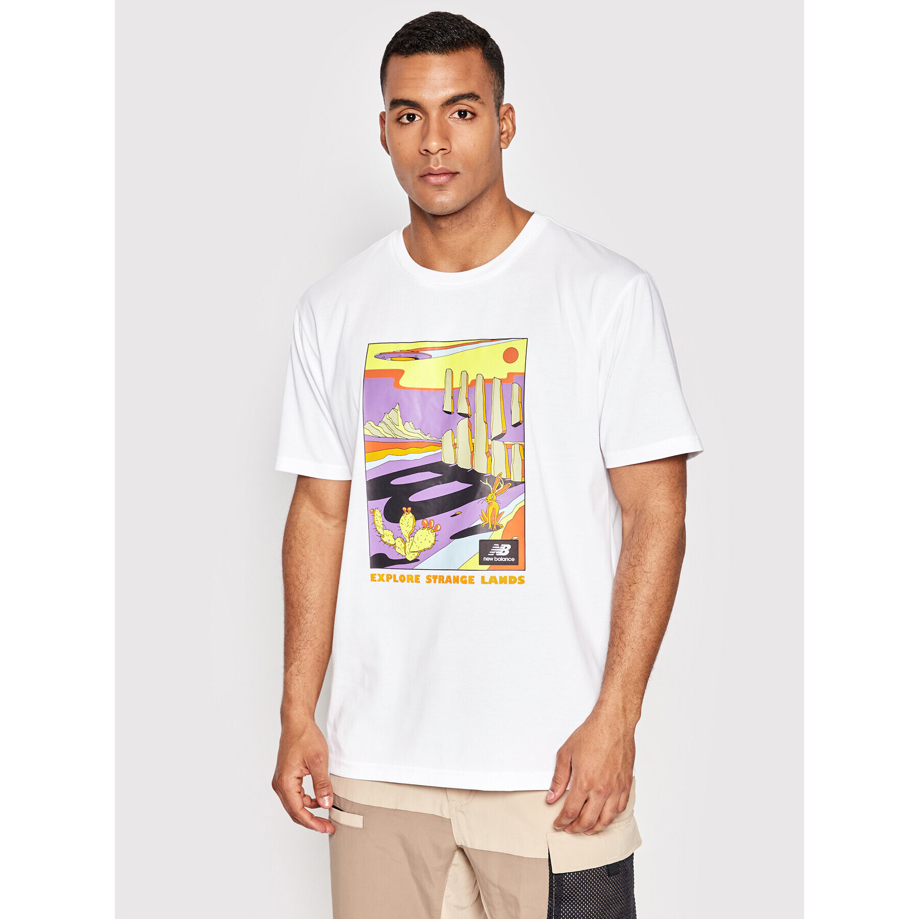 New Balance Тишърт At Graphic Tee MT21509 Бял Relaxed Fit - Pepit.bg