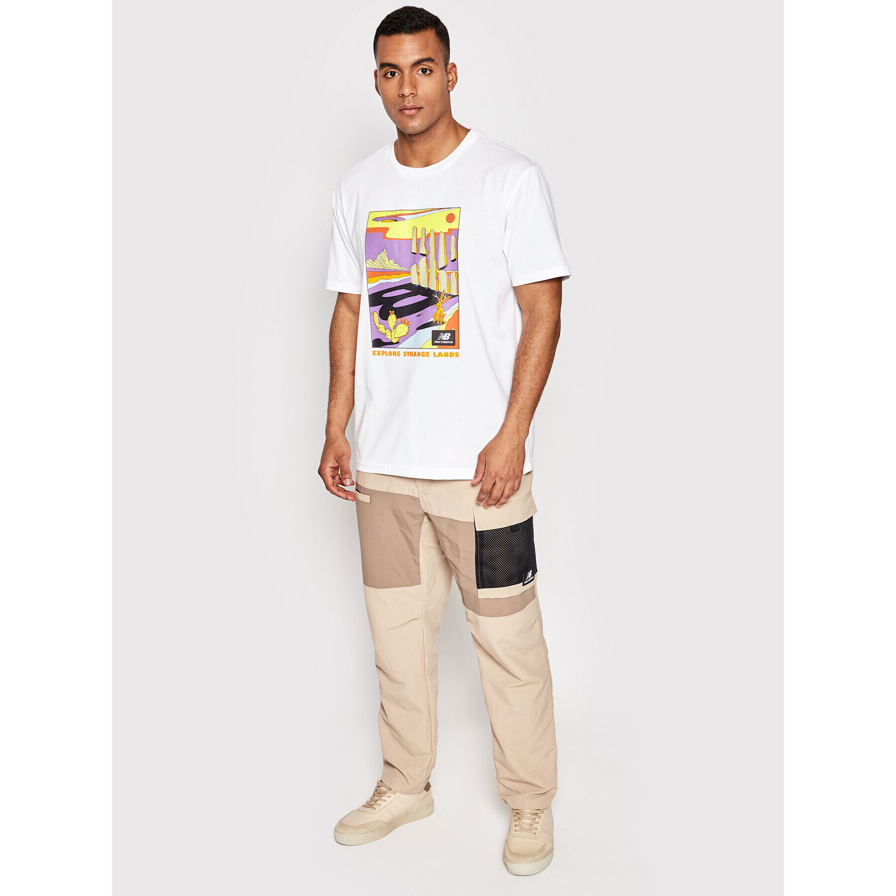 New Balance Тишърт At Graphic Tee MT21509 Бял Relaxed Fit - Pepit.bg