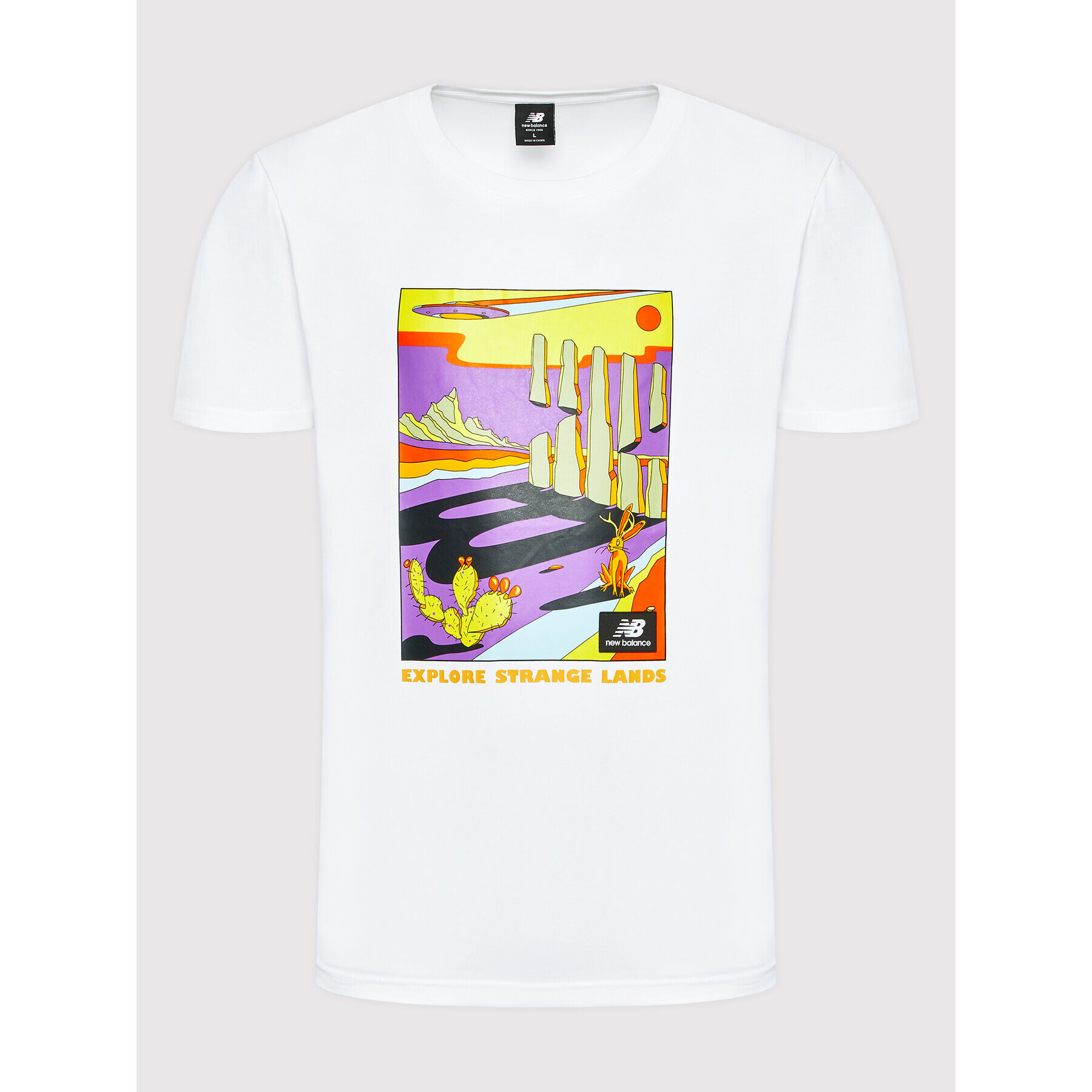 New Balance Тишърт At Graphic Tee MT21509 Бял Relaxed Fit - Pepit.bg