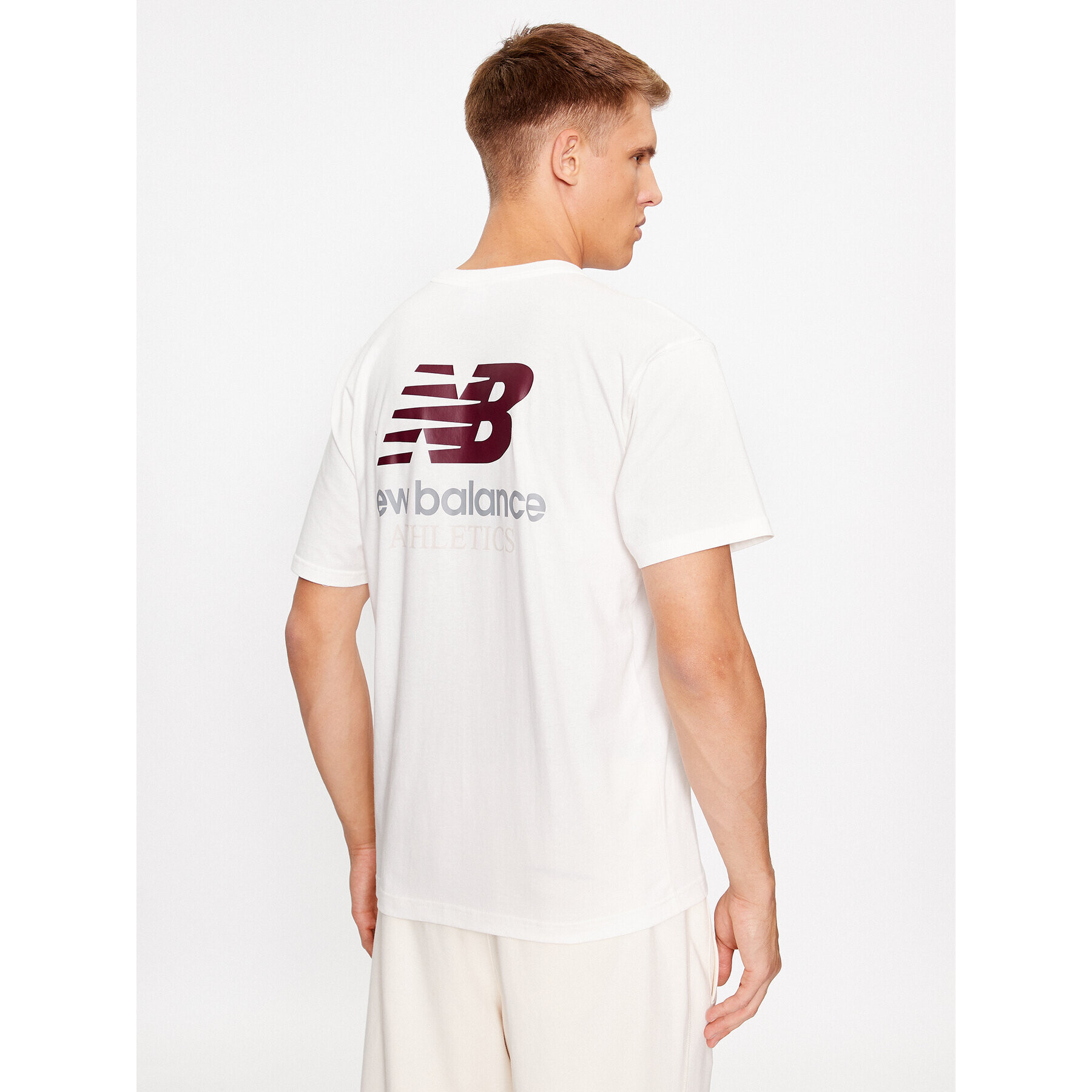 New Balance Тишърт Athletics Remastered Graphic Cotton Jersey Short Sleeve T-shirt MT31504 Бял Regular Fit - Pepit.bg