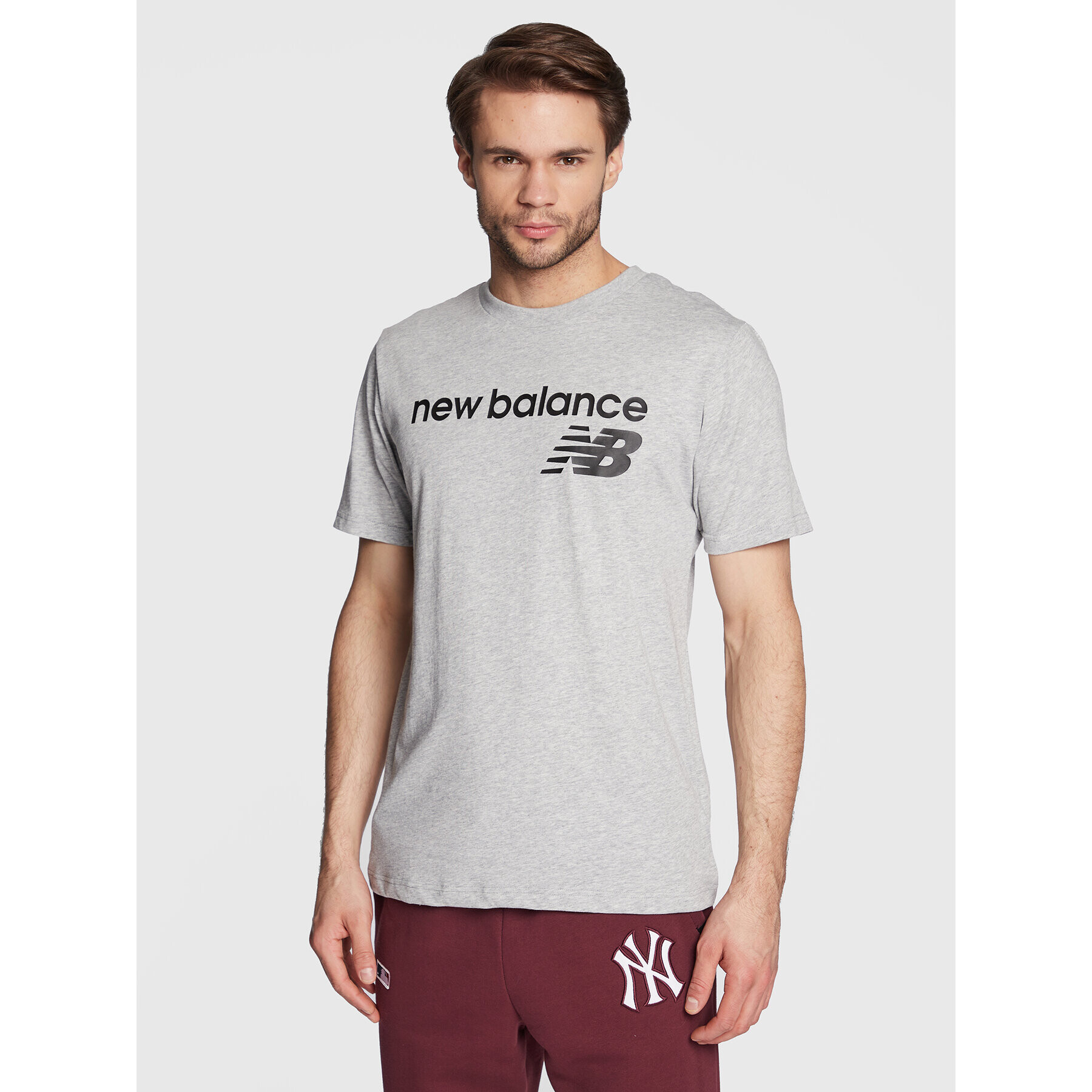 New Balance Тишърт Classic Core Logo MT03905 Сив Athletic Fit - Pepit.bg