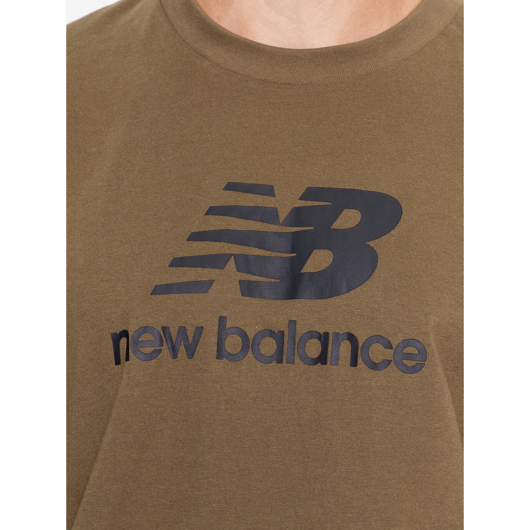 New Balance Тишърт Essentials Stacked Logo Cotton Jersey Short Sleeve T-shirt MT31541 Кафяв Regular Fit - Pepit.bg