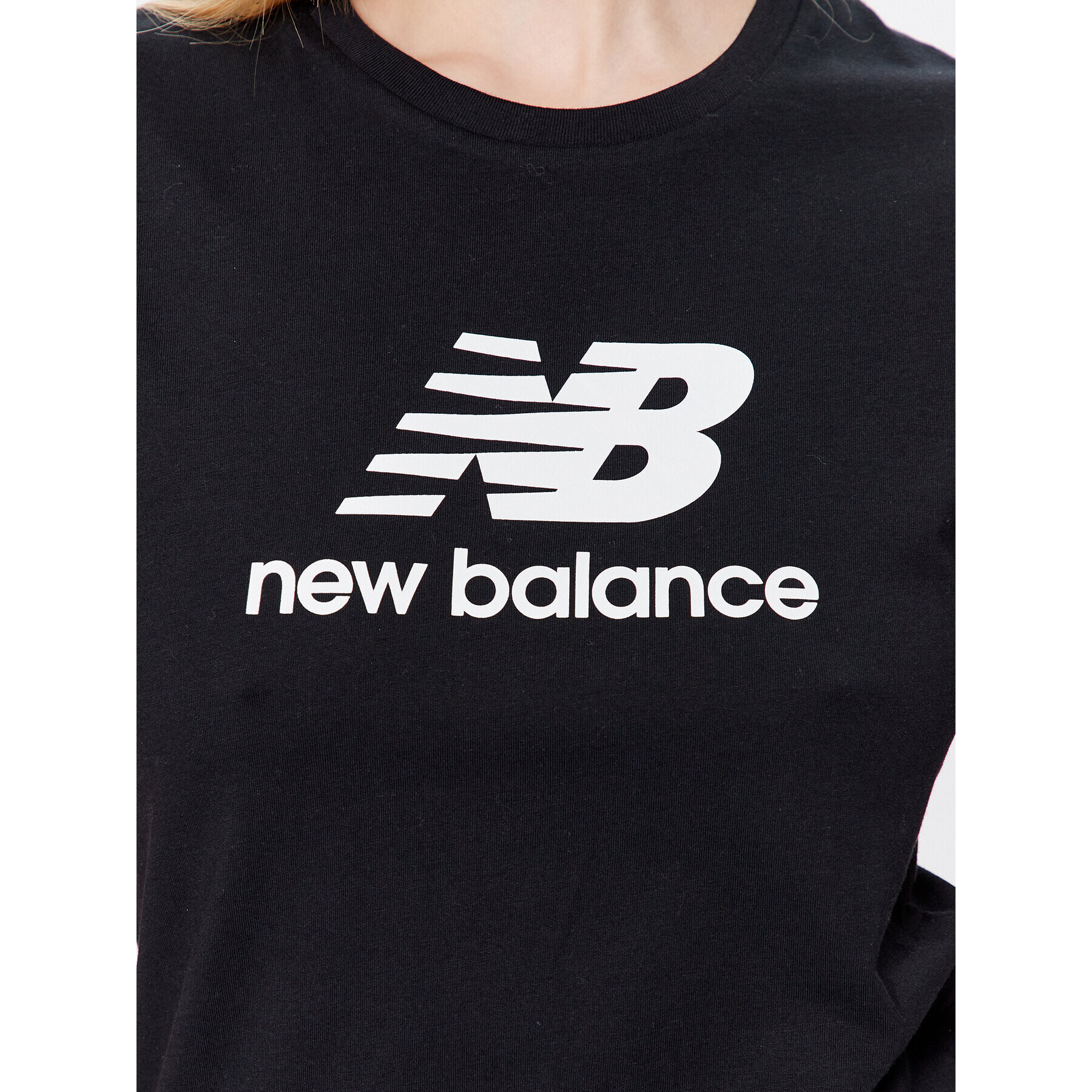 New Balance Тишърт Essentials Stacked Logo WT31546 Черен Athletic Fit - Pepit.bg