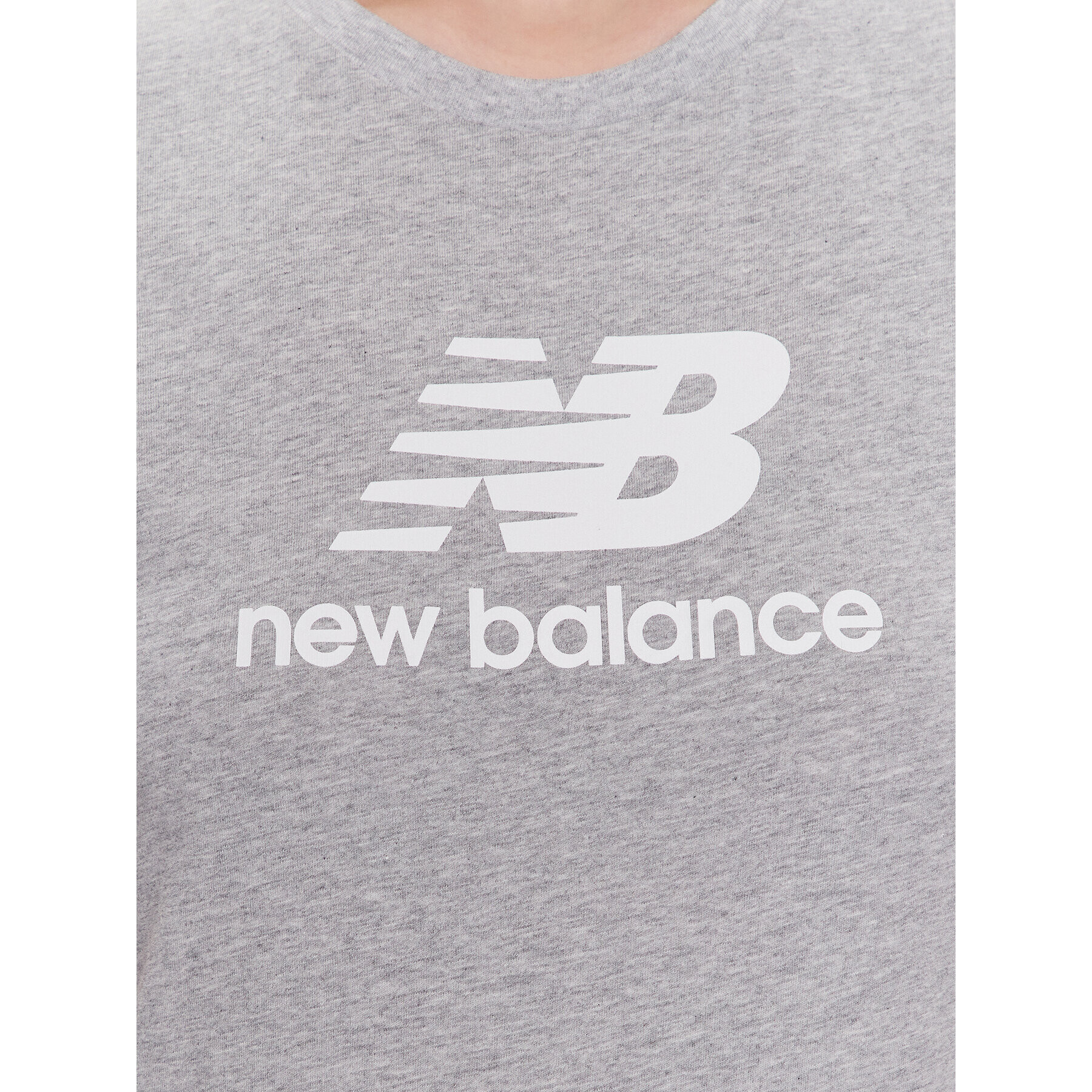 New Balance Тишърт Essentials Stacked Logo WT31546 Сив Athletic Fit - Pepit.bg