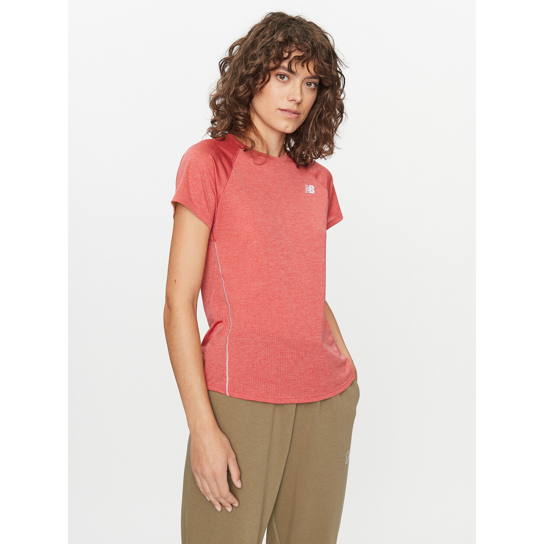 New Balance Тишърт Impact Run Short Sleeve WT21262 Червен Regular Fit - Pepit.bg