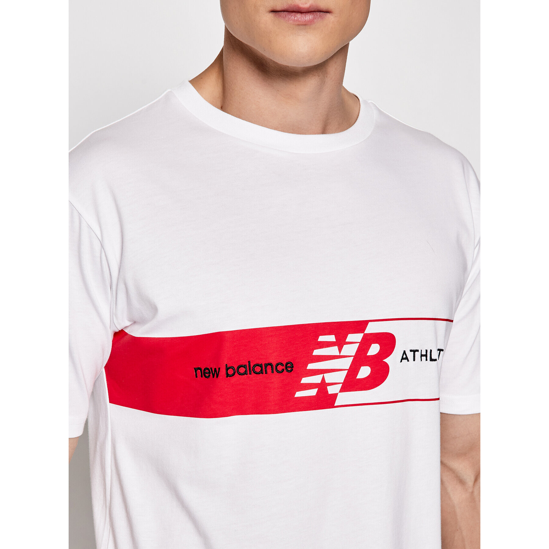 New Balance Тишърт MT01510 Бял Relaxed Fit - Pepit.bg