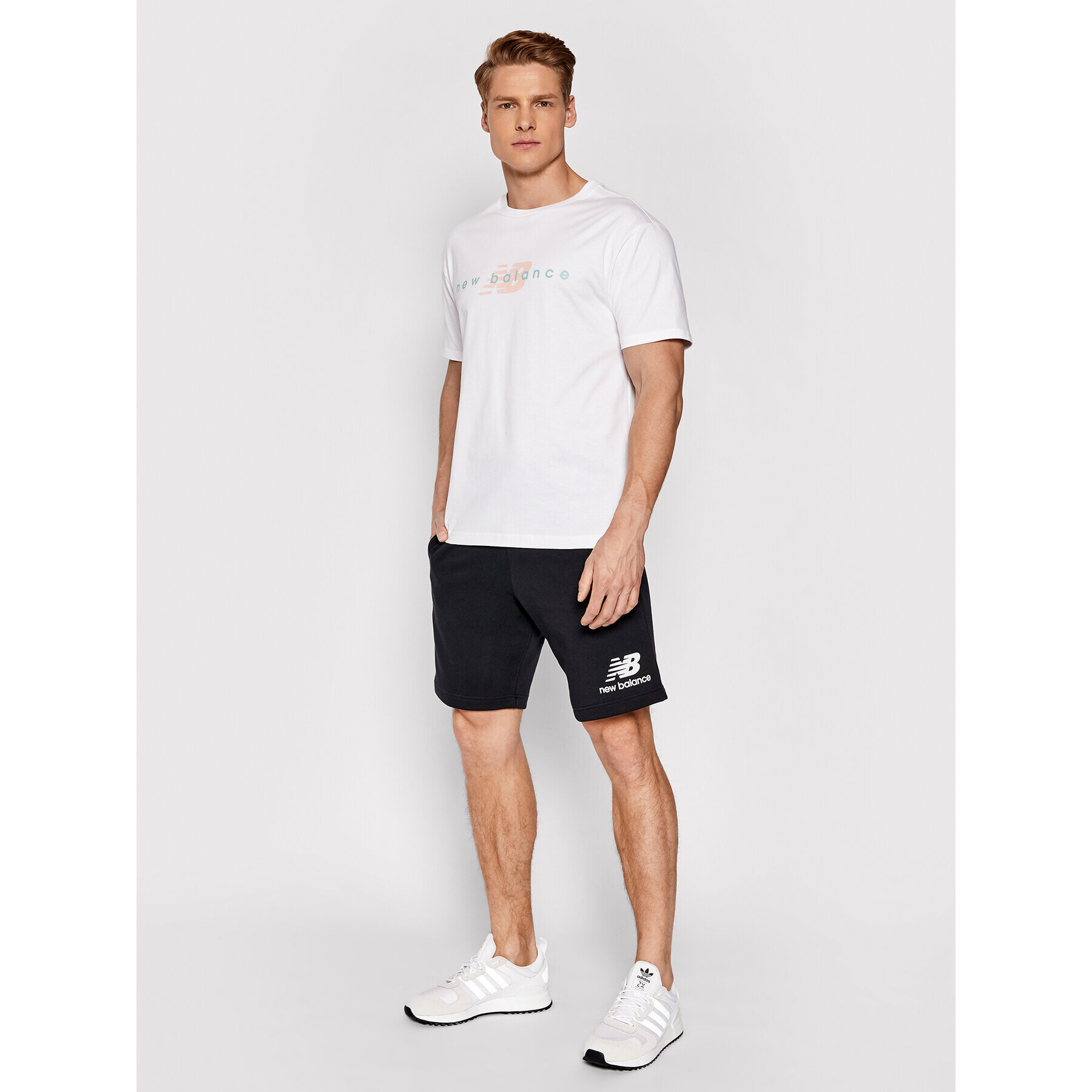 New Balance Тишърт MT01516 Бял Relaxed Fit - Pepit.bg