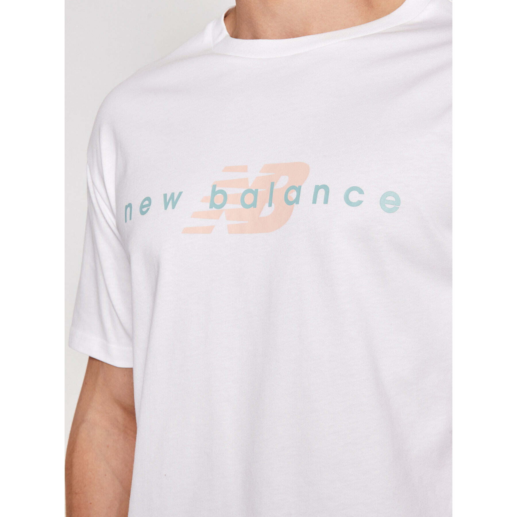 New Balance Тишърт MT01516 Бял Relaxed Fit - Pepit.bg