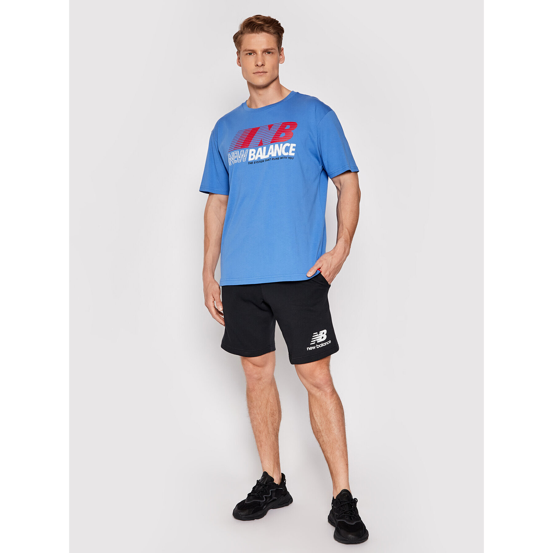 New Balance Тишърт MT03513 Тъмносин Relaxed Fit - Pepit.bg