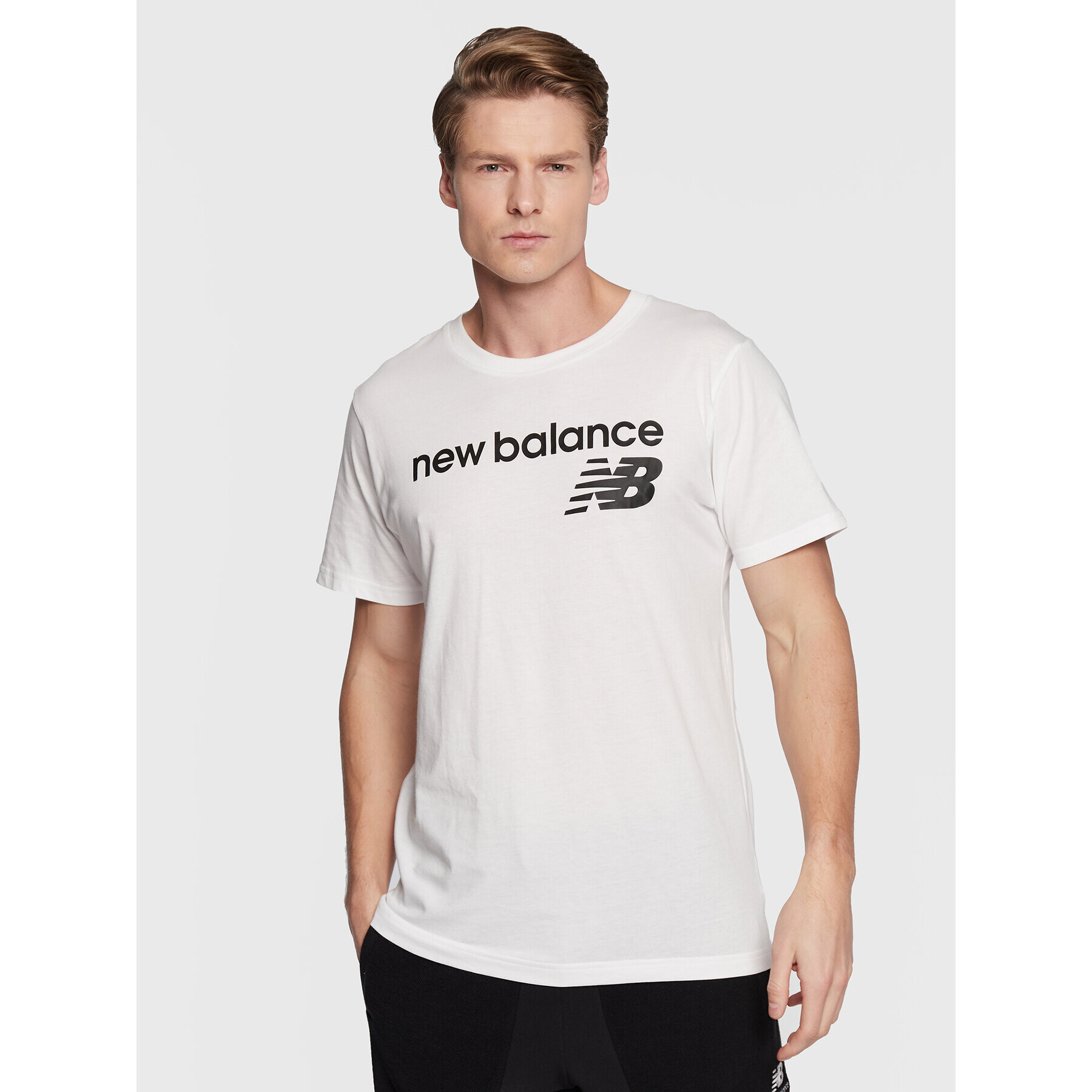 New Balance Тишърт MT03905 MT03905 Бял Athletic Fit - Pepit.bg