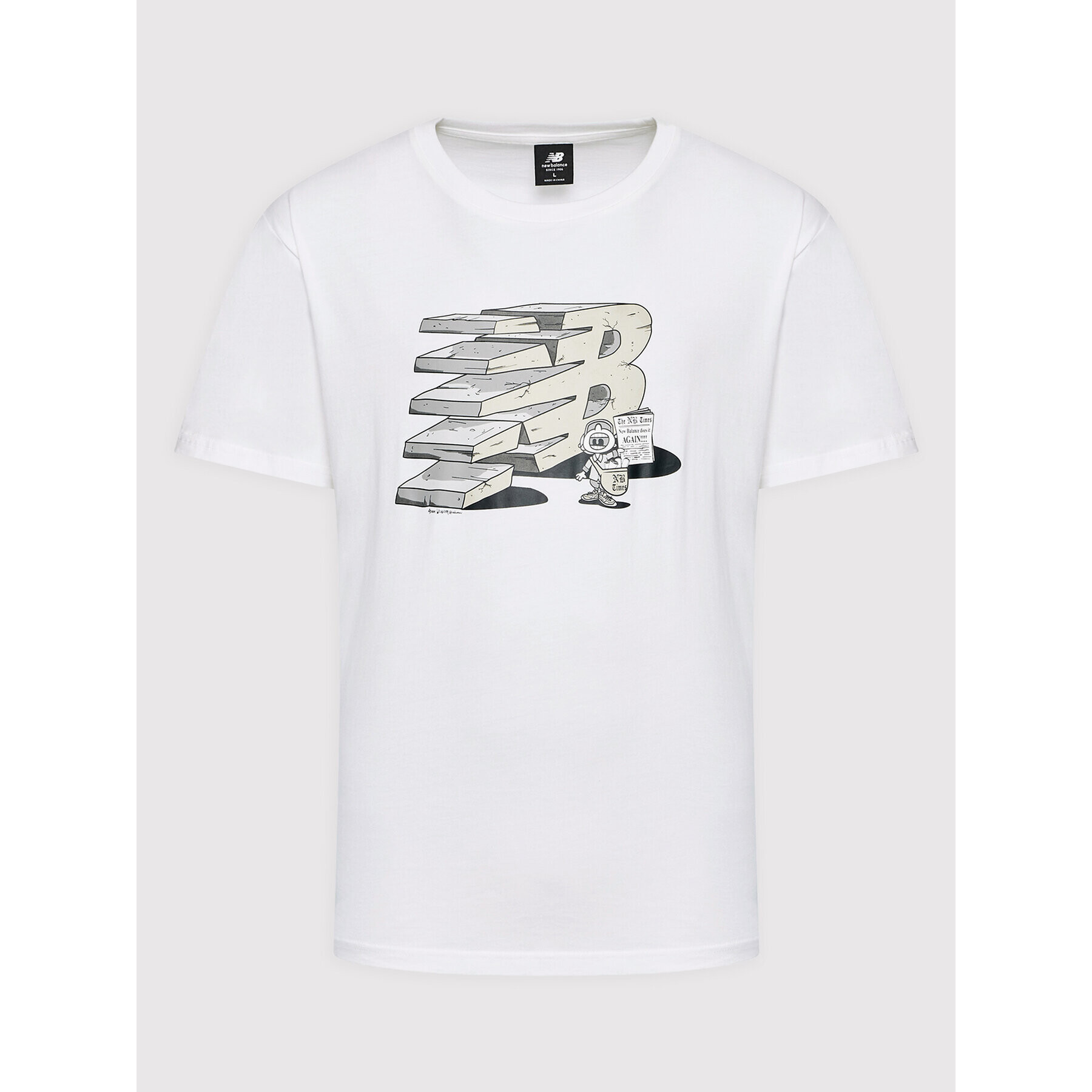 New Balance Тишърт MT21568 Бял Relaxed Fit - Pepit.bg