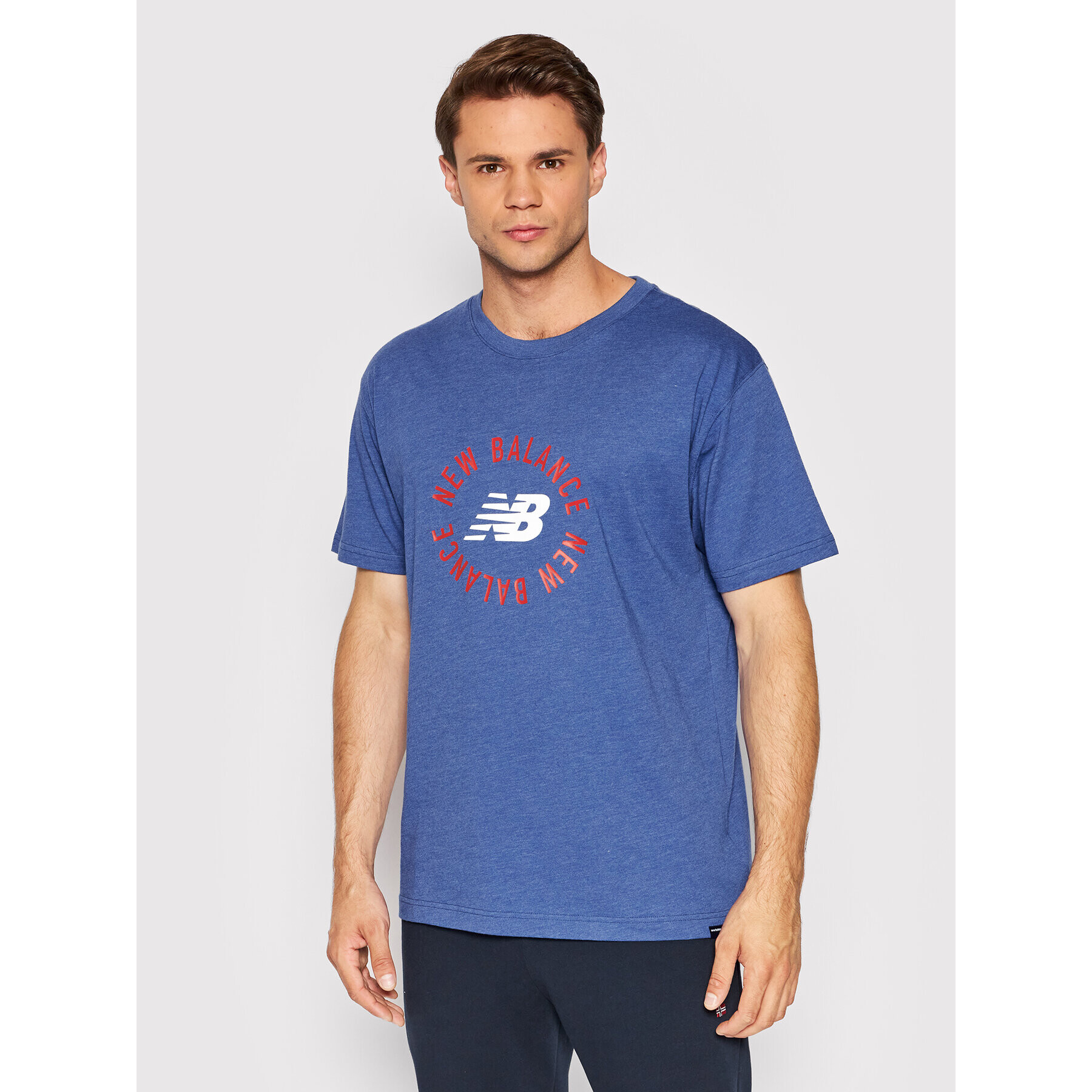 New Balance Тишърт MT21901 Син Relaxed Fit - Pepit.bg