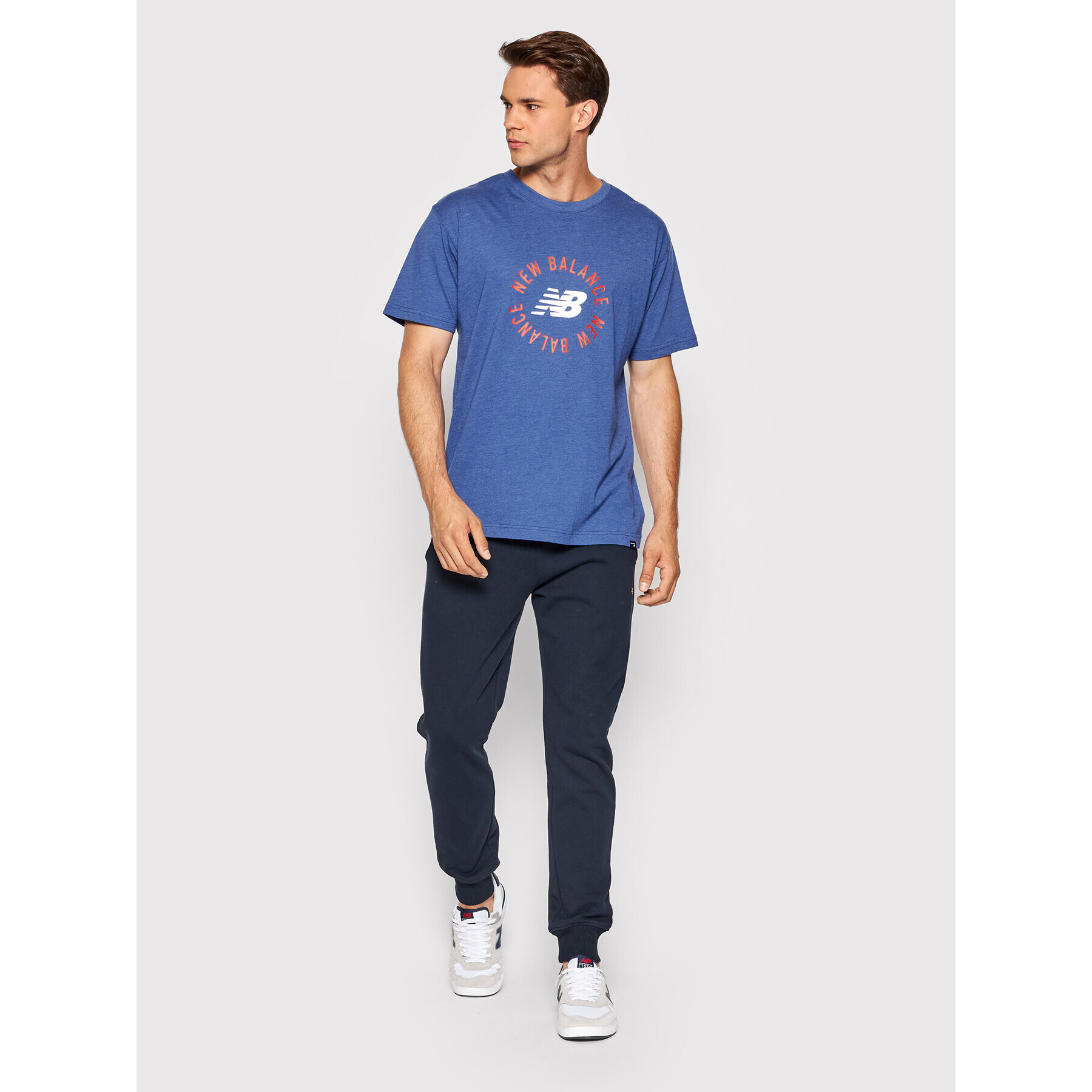 New Balance Тишърт MT21901 Син Relaxed Fit - Pepit.bg