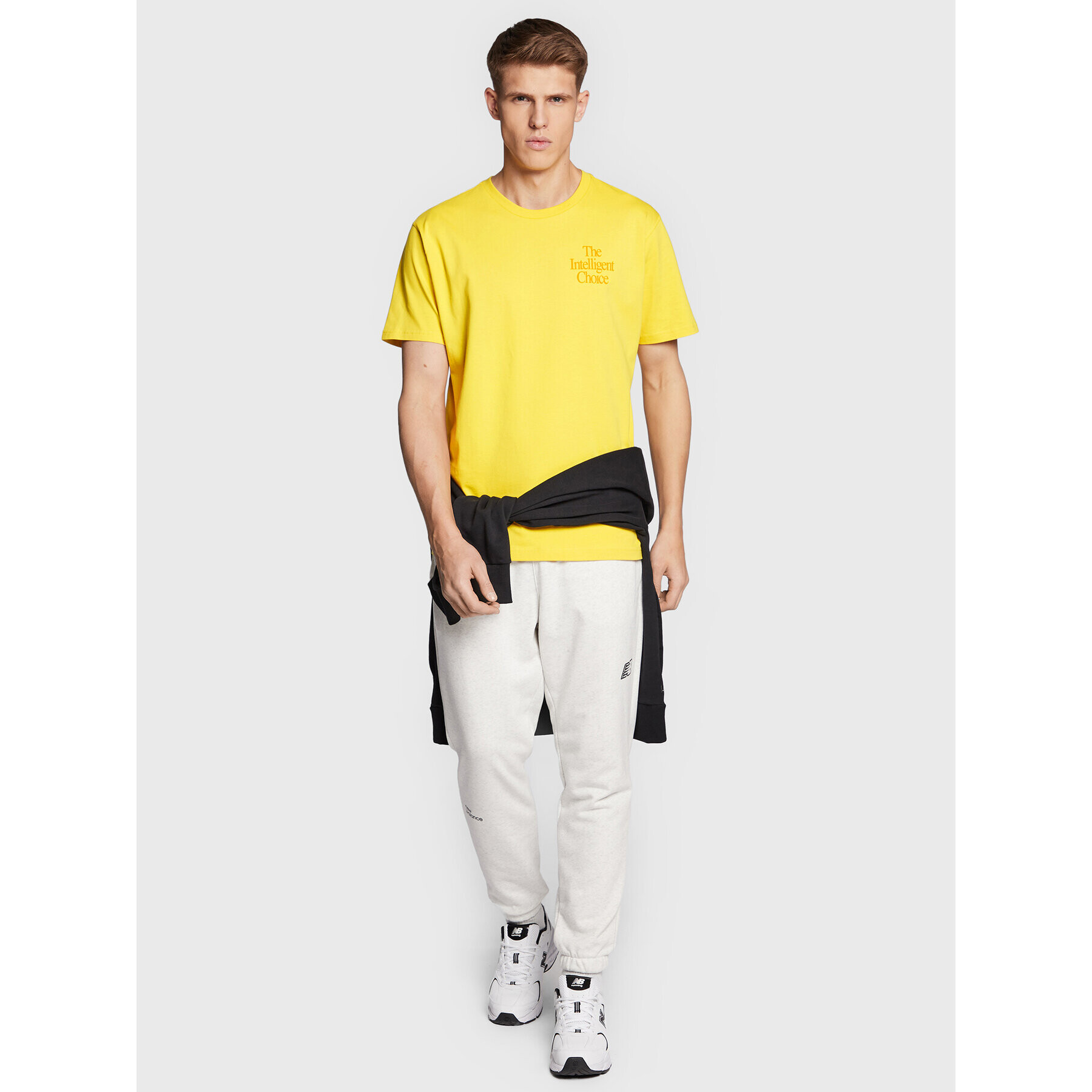 New Balance Тишърт MT23502 Жълт Relaxed Fit - Pepit.bg