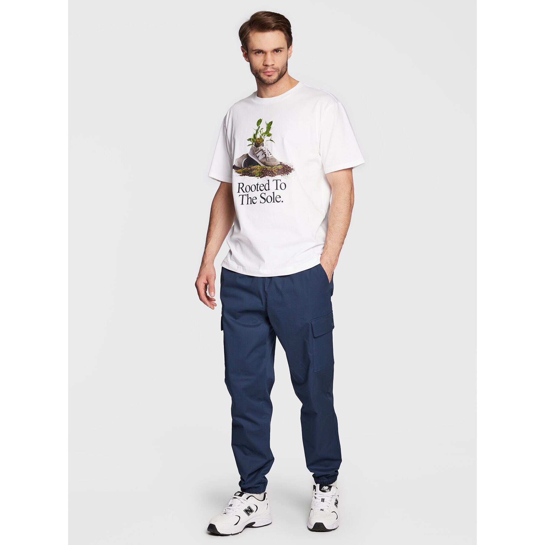 New Balance Тишърт MT23570 Бял Relaxed Fit - Pepit.bg
