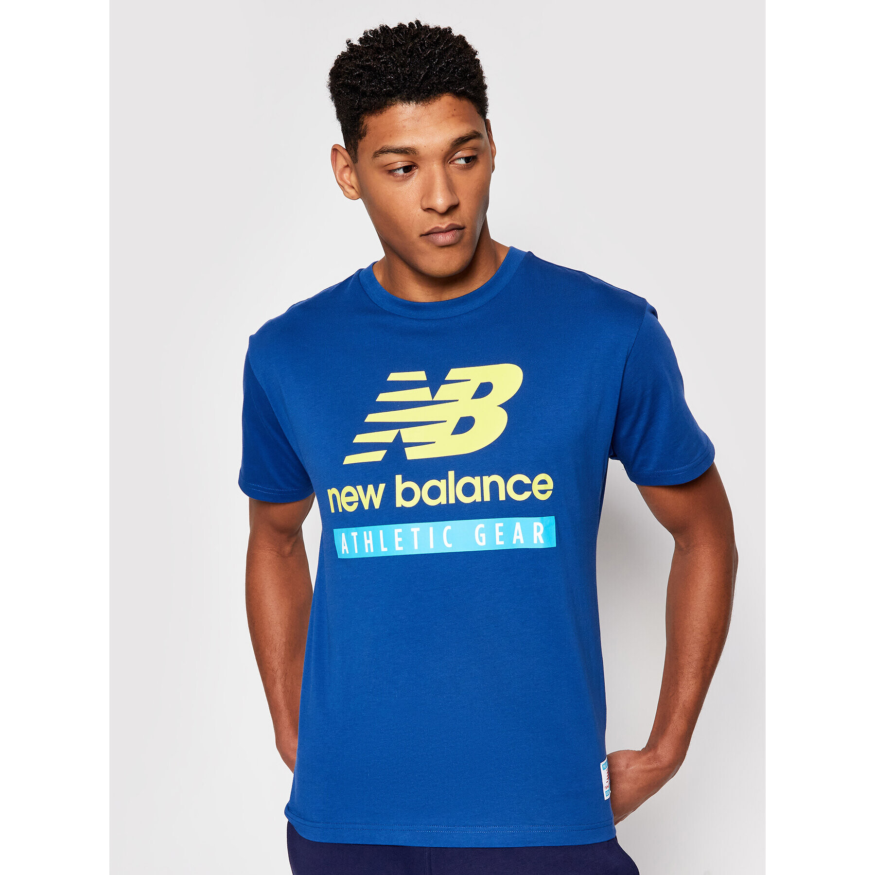 New Balance Тишърт NBMT11517CNB Син Athletic Fit - Pepit.bg