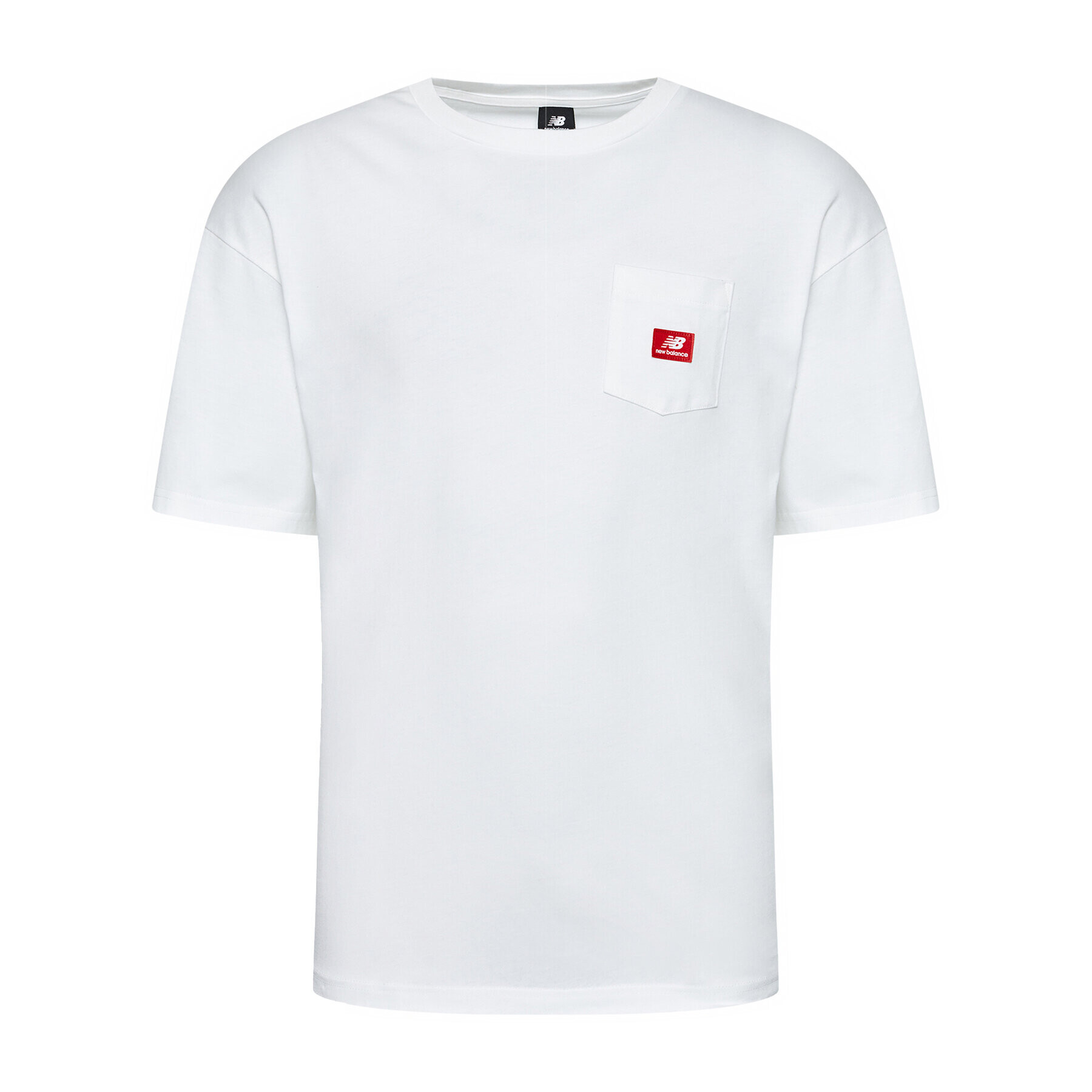 New Balance Тишърт Pocket Tee MT01567 Бял Relaxed Fit - Pepit.bg