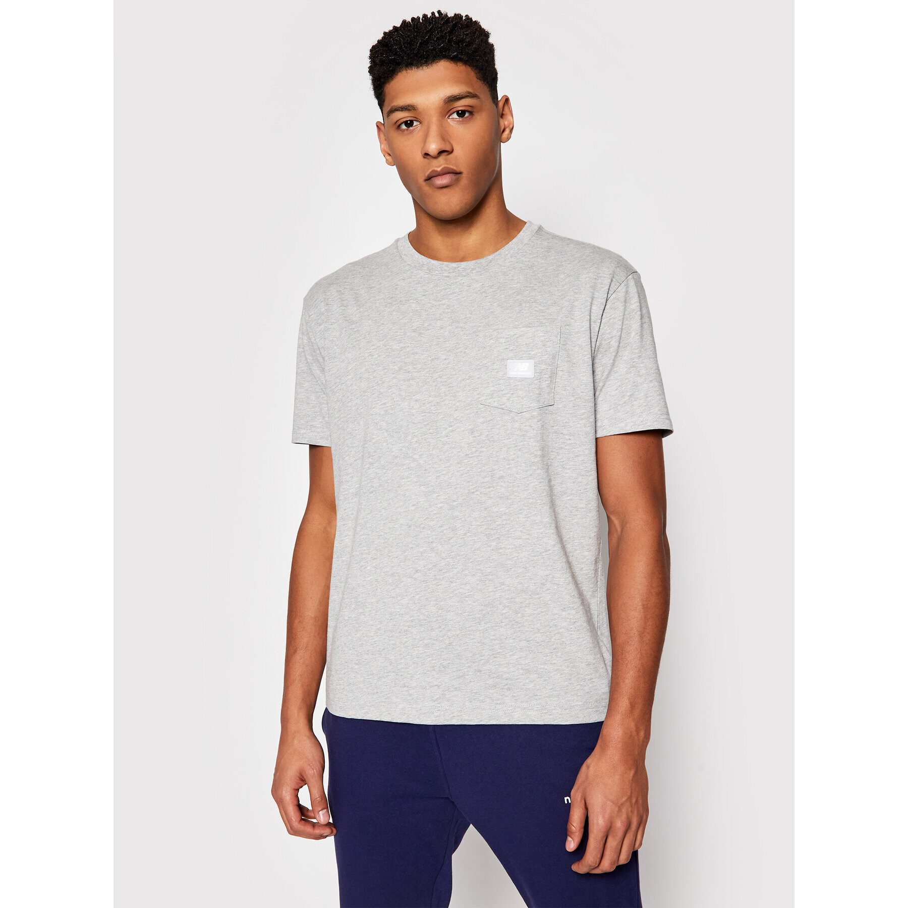 New Balance Тишърт Pocket Tee MT01567 Сив Relaxed Fit - Pepit.bg