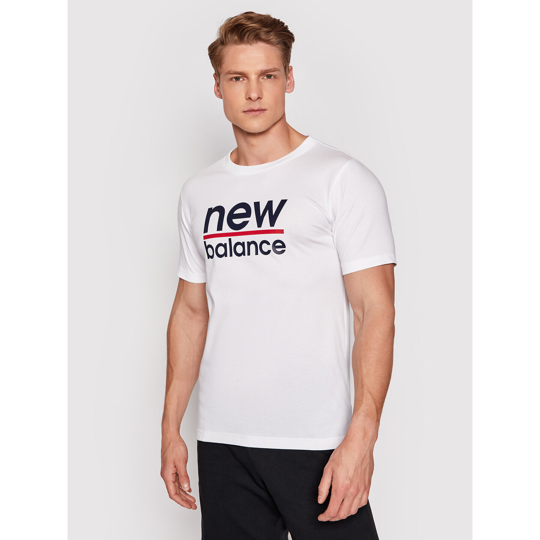 New Balance Тишърт Split MT11905 Бял Regular Fit - Pepit.bg