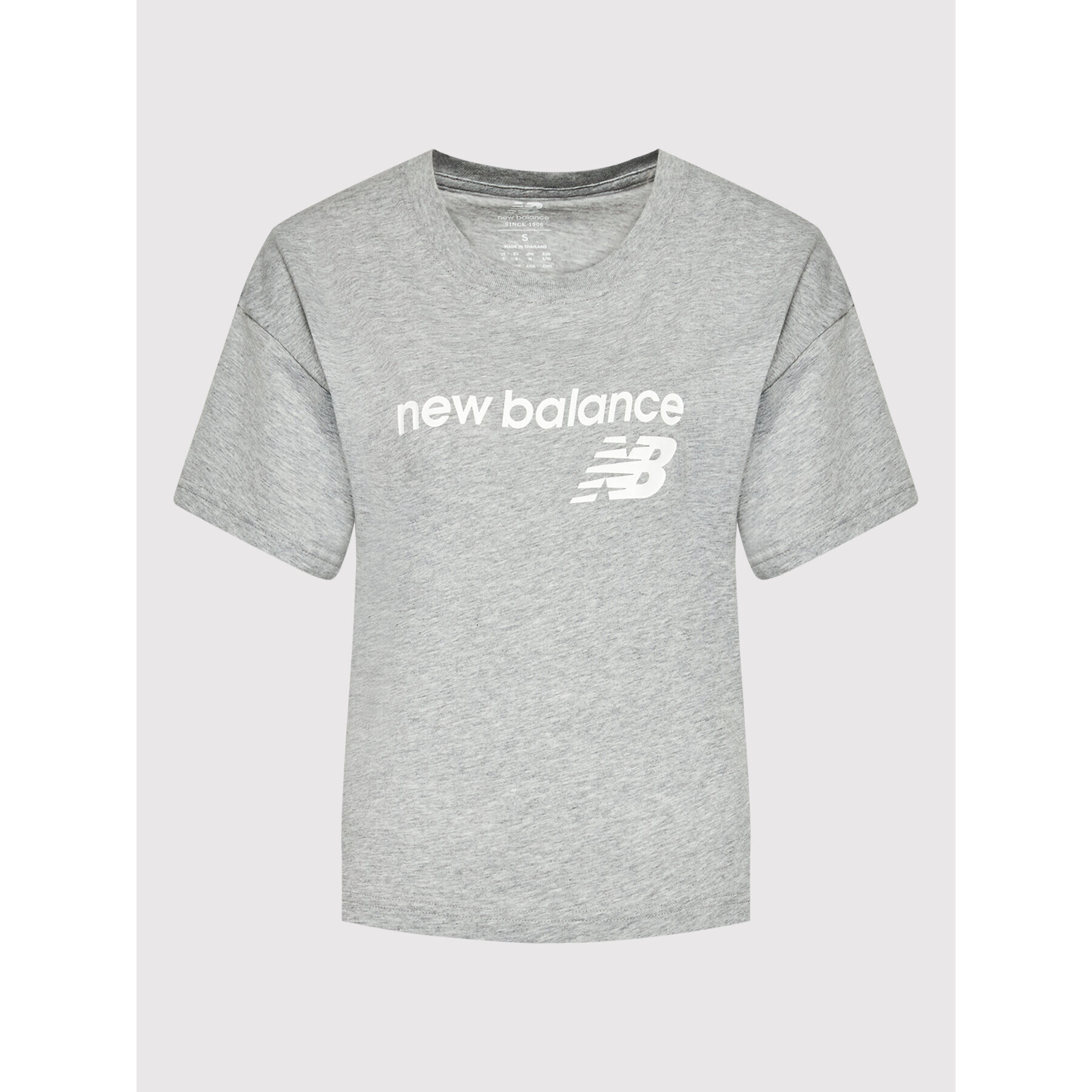 New Balance Тишърт Stacked WT03805 Сив Relaxed Fit - Pepit.bg