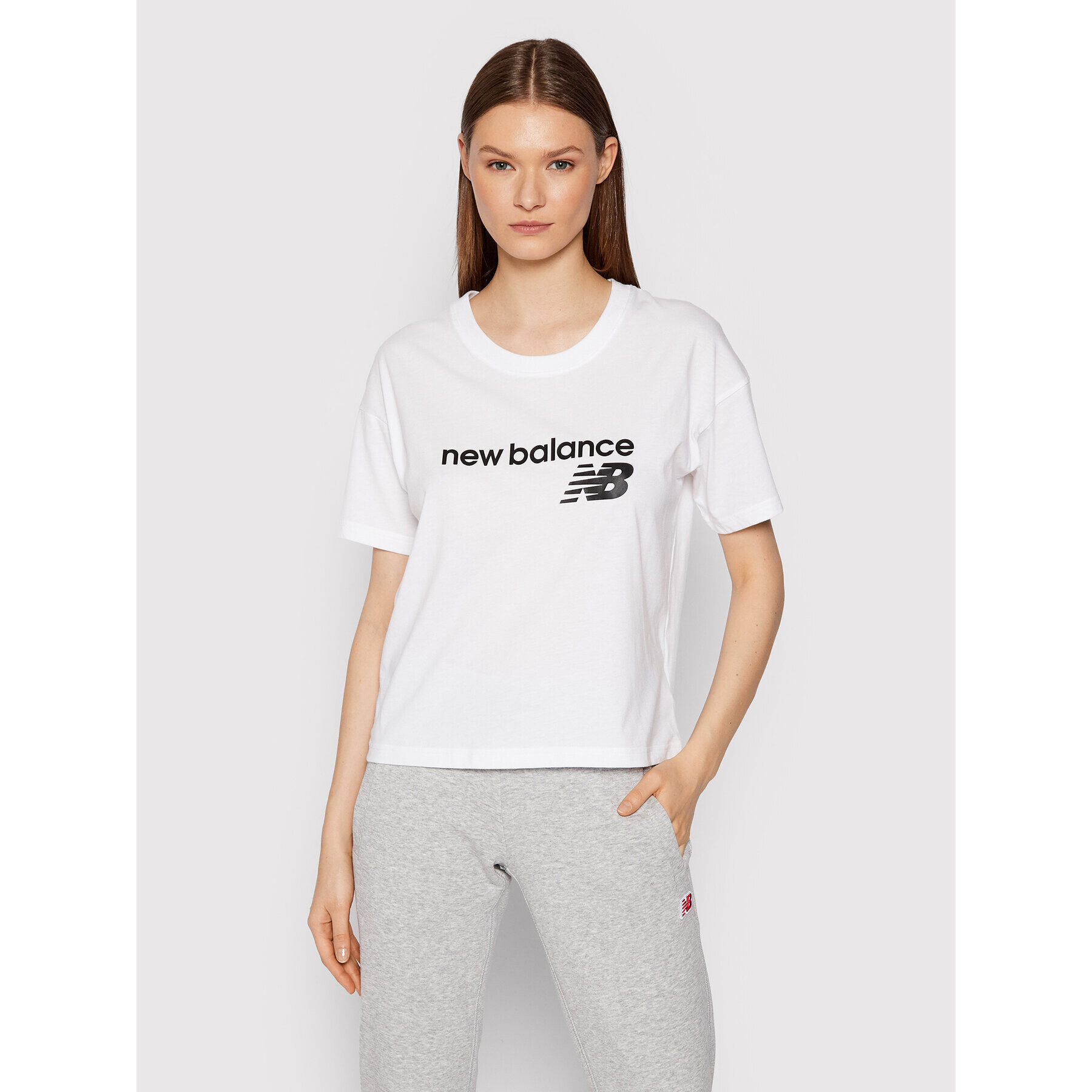 New Balance Тишърт WT03805 Бял Relaxed Fit - Pepit.bg