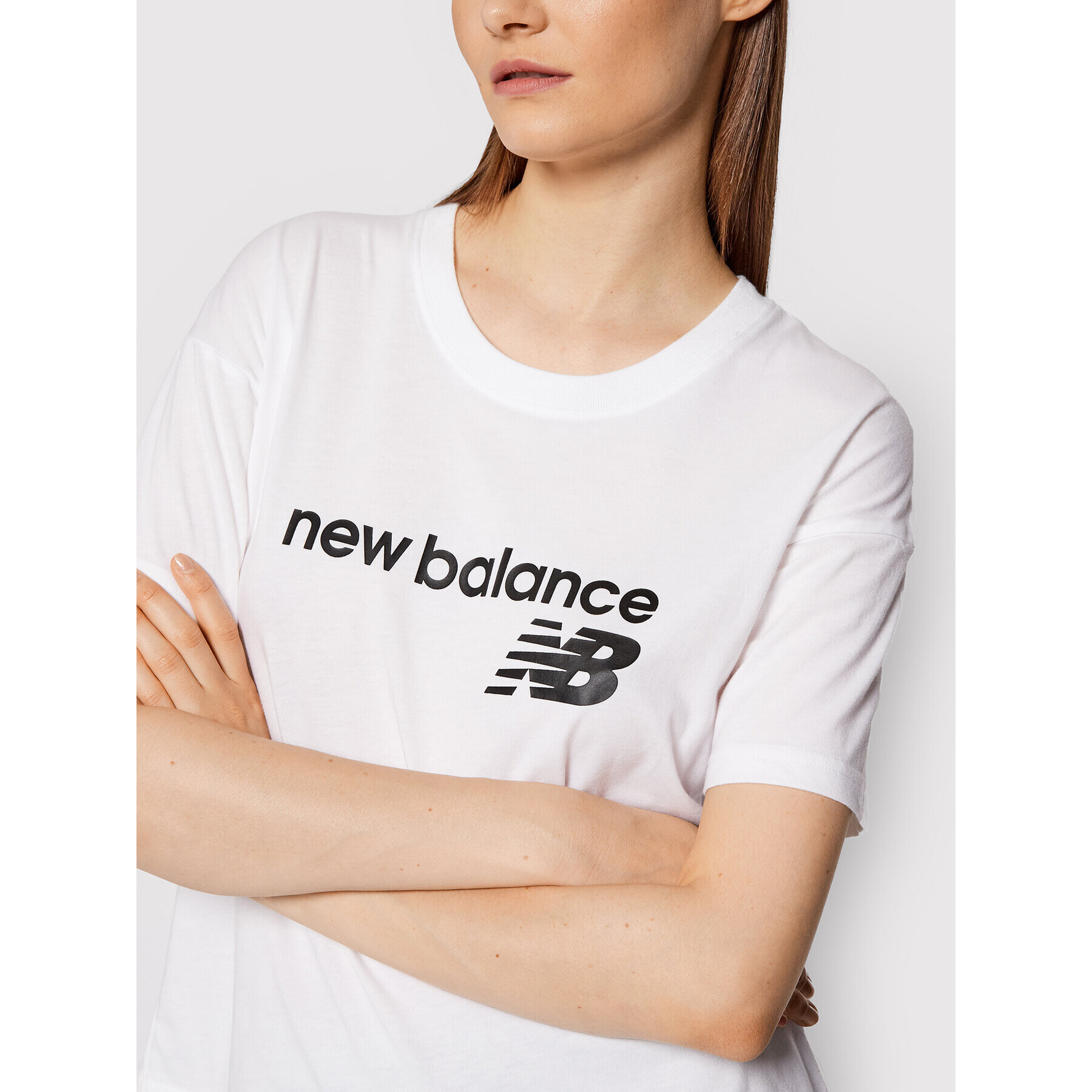 New Balance Тишърт WT03805 Бял Relaxed Fit - Pepit.bg