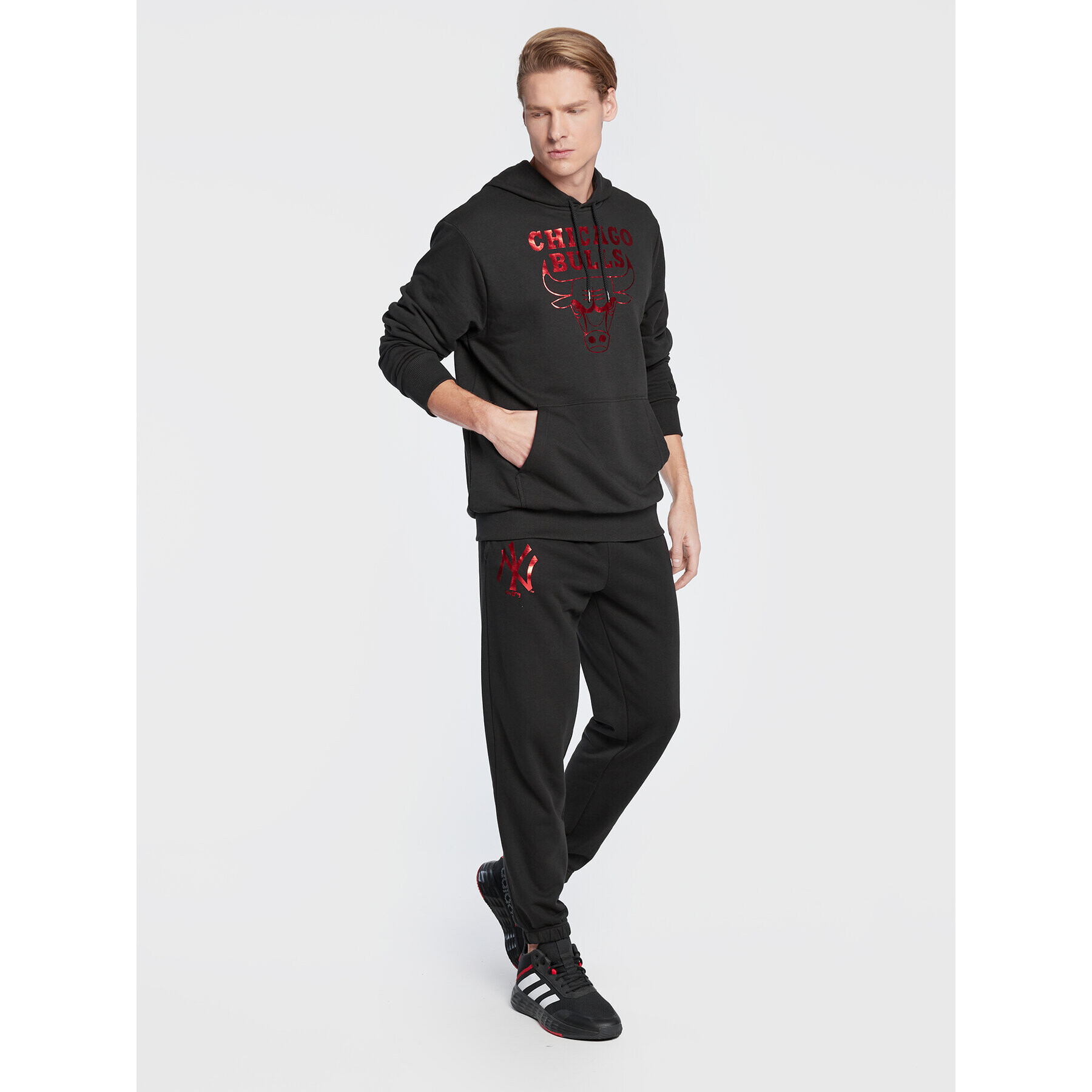 New Era Долнище анцуг MLB Foil 60284757 Черен Relaxed Fit - Pepit.bg
