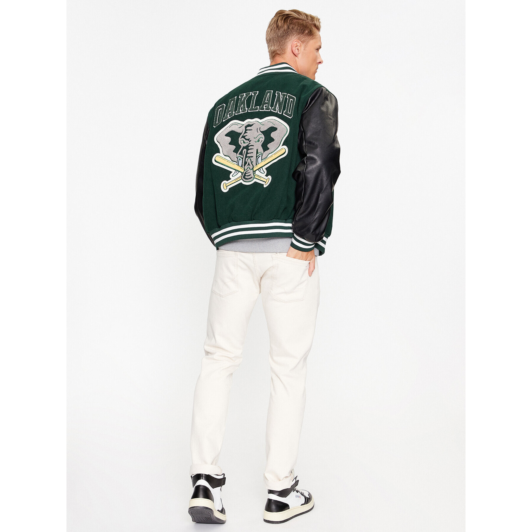 New Era Яке бомбър Large Logo Varsity 60416327 Зелен Regular Fit - Pepit.bg