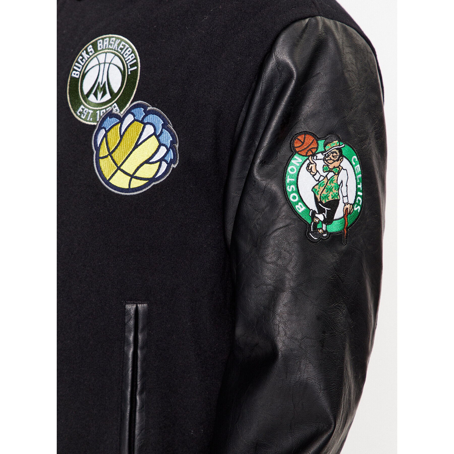 New Era Яке бомбър Nba Badge Varsity 60416374 Черен Regular Fit - Pepit.bg