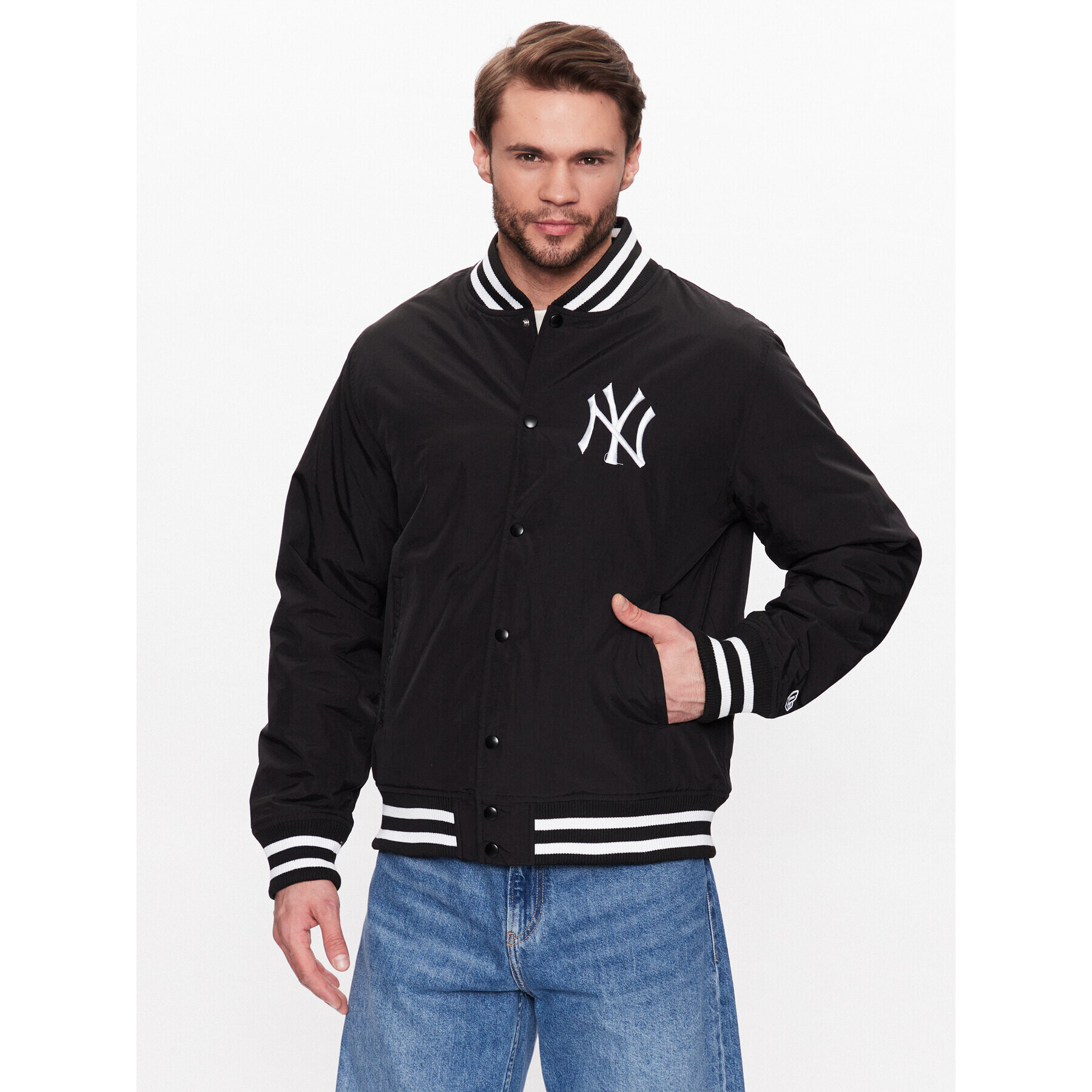 New Era Яке бомбър New York Yankees MLB Team Logo 60332171 Черен Regular Fit - Pepit.bg