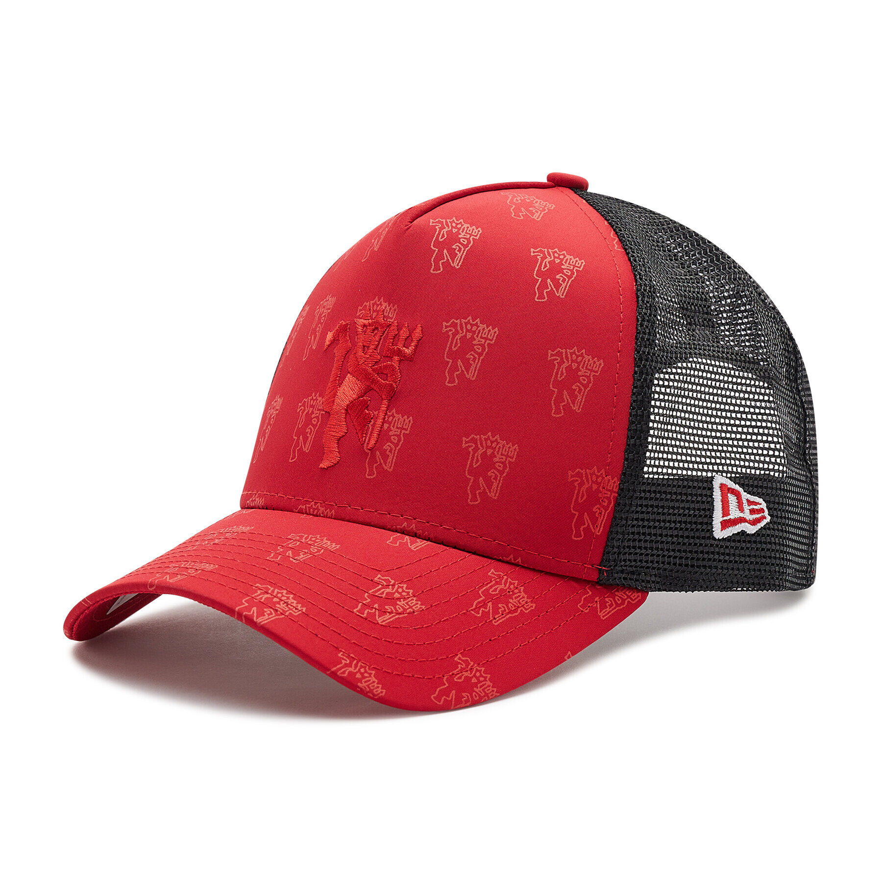 New Era Шапка с козирка Manchester United All Over Print A-Frame Trucker 60221463 Червен - Pepit.bg