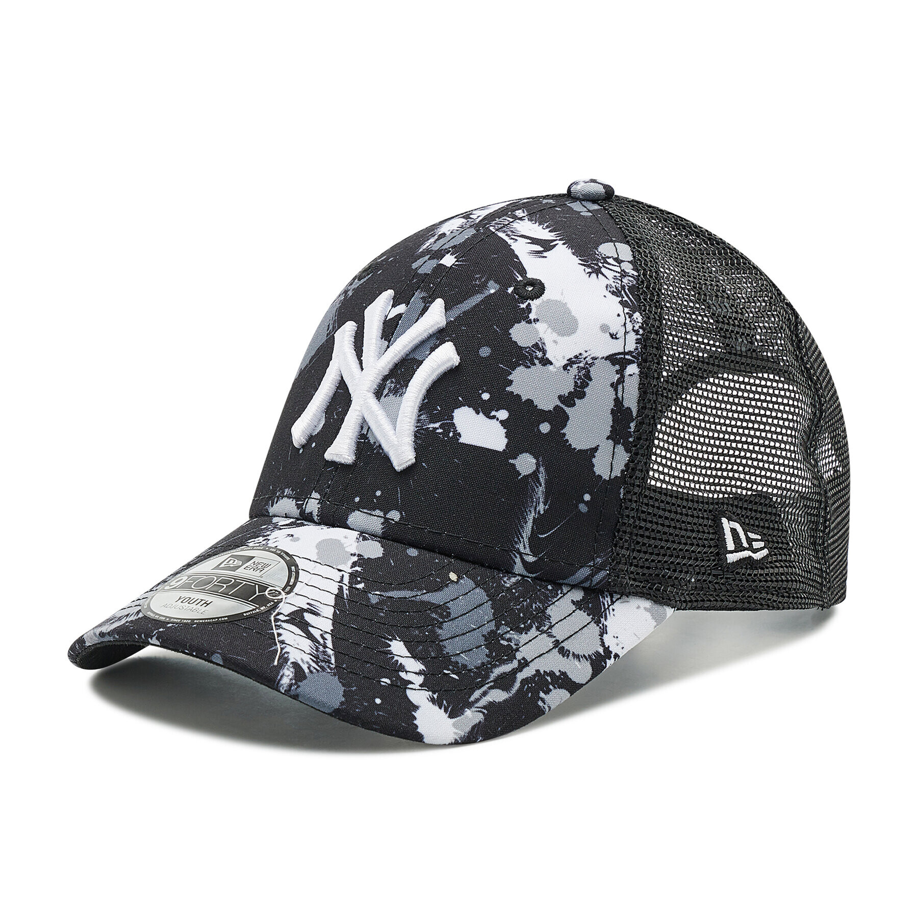 New Era Шапка с козирка New York Yankees Splatter Print Kids 9Forty Trucker 60240510 Черен - Pepit.bg