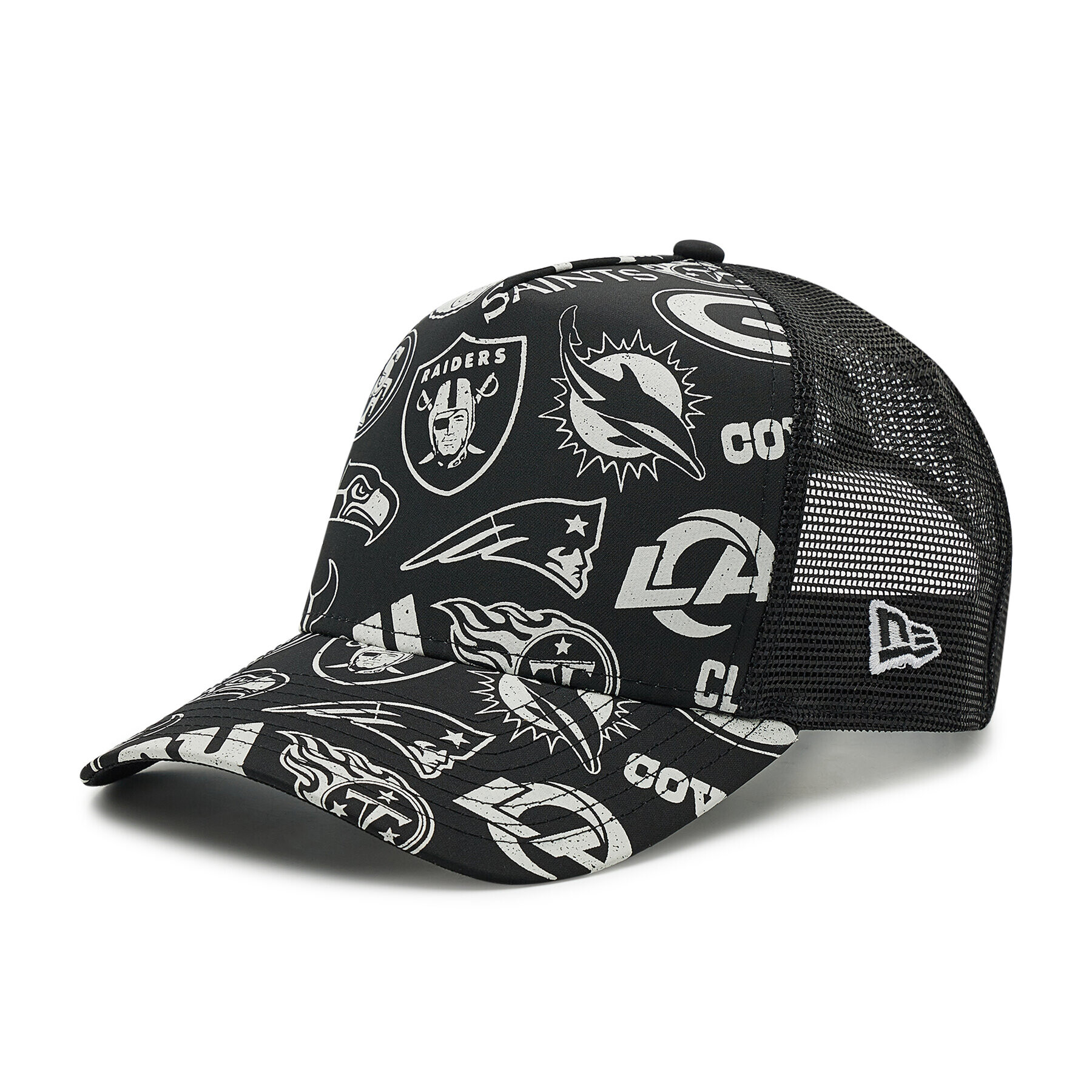 New Era Шапка с козирка Nfl All Over Print A-Frame Trucker 60222274 Черен - Pepit.bg