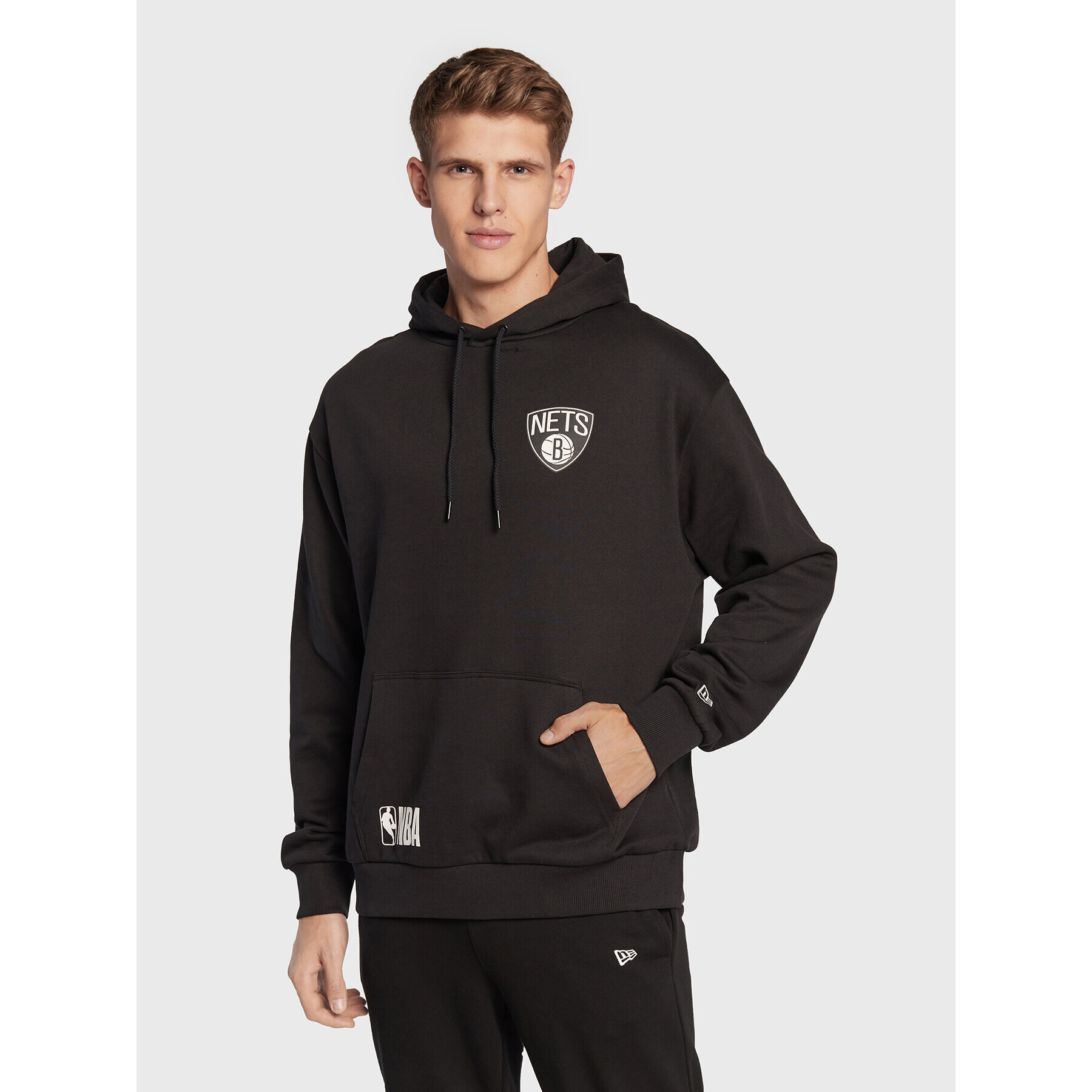 New Era Суитшърт Brooklyn Nets NBA Team Logo 60284622 Черен Relaxed Fit - Pepit.bg