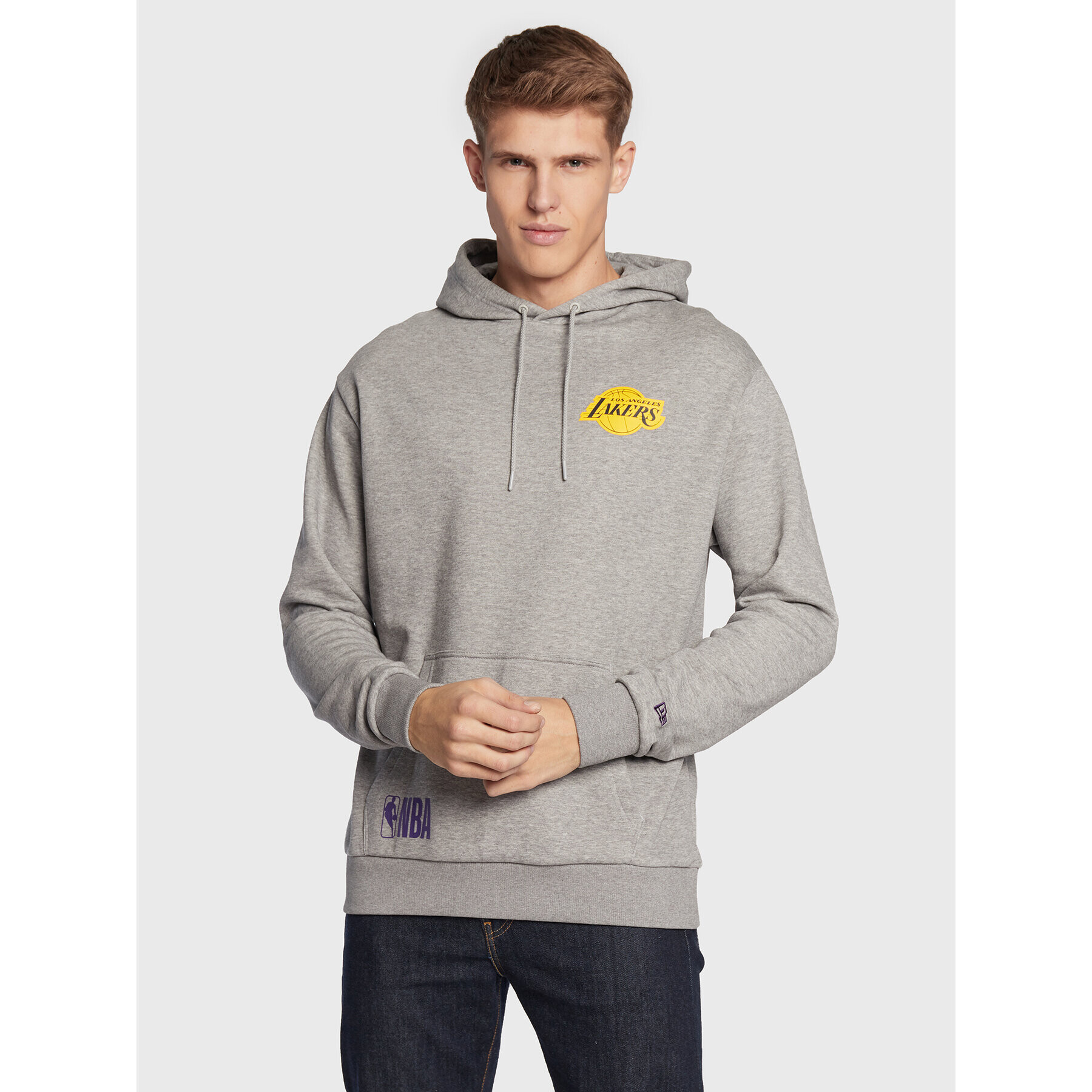 New Era Суитшърт LA Lakers NBA Team Logo 60284624 Сив Oversize - Pepit.bg