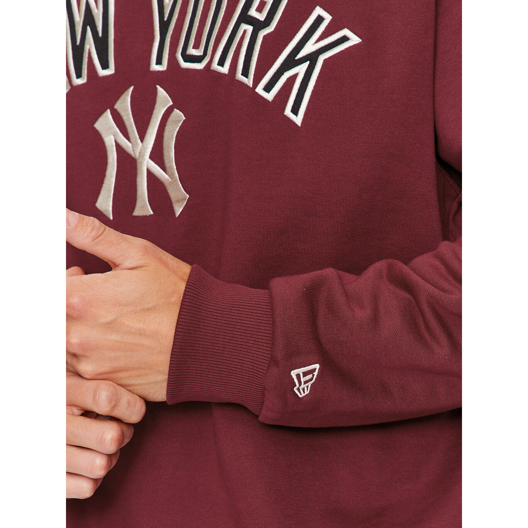 New Era Суитшърт Large Logo New York Yankess 60416328 Бордо Regular Fit - Pepit.bg