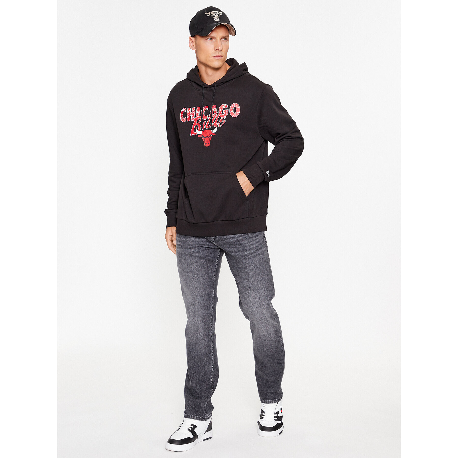 New Era Суитшърт Team Script 60416450 Черен Regular Fit - Pepit.bg