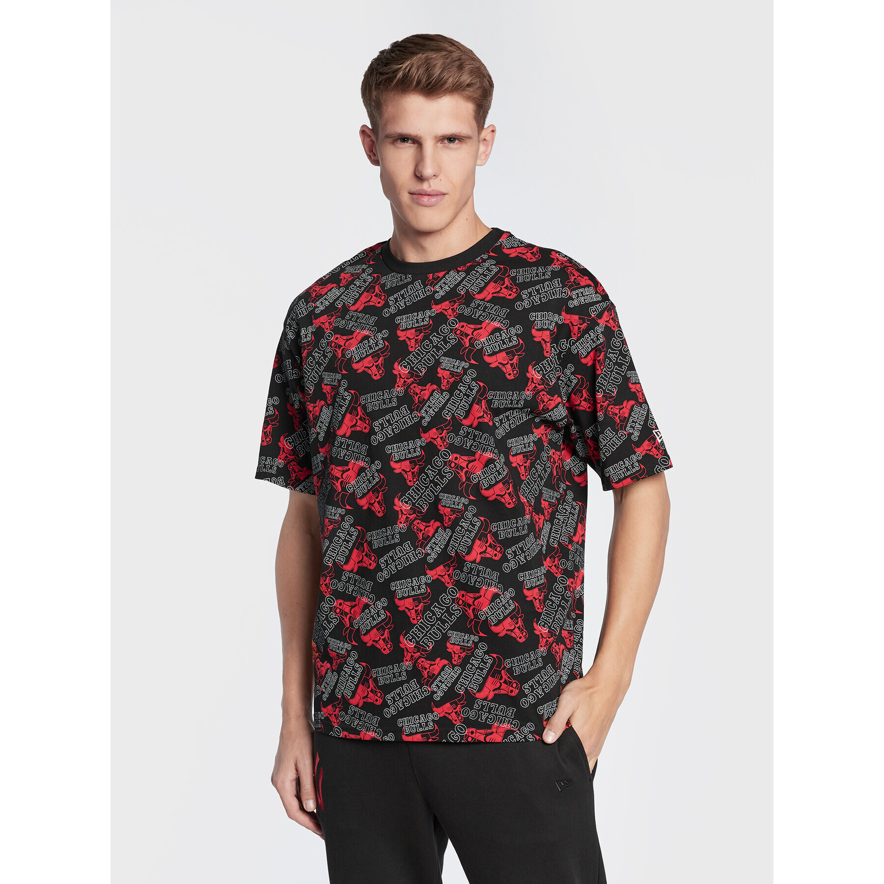 New Era Тишърт Chicago Bulls Logo Print 60284618 Цветен Oversize - Pepit.bg