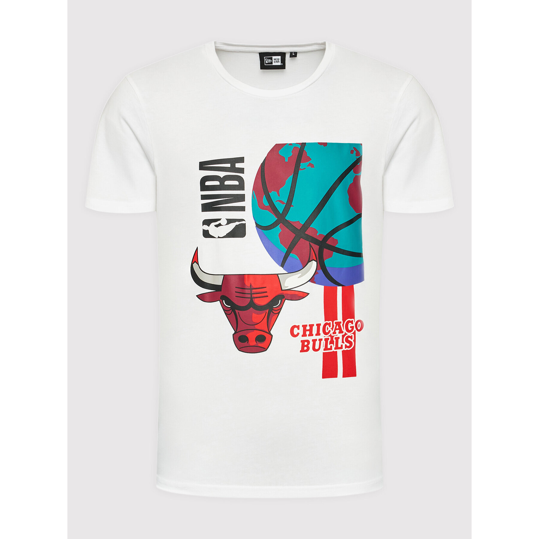 New Era Тишърт Chicago Bulls NBA Globe 13083917 Бял Regular Fit - Pepit.bg