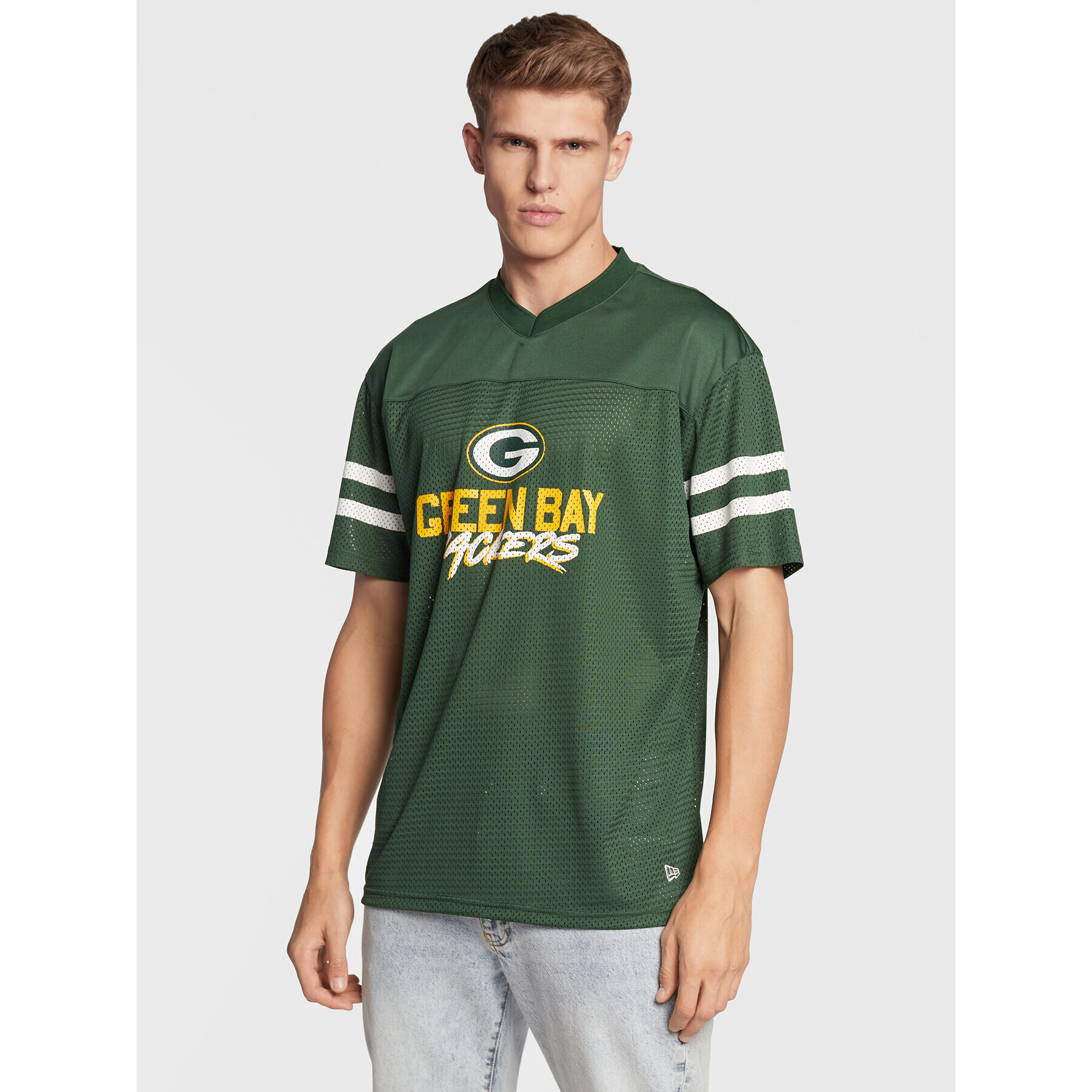 New Era Тишърт Green Bay Packers NFL Script 60284670 Зелен Relaxed Fit - Pepit.bg